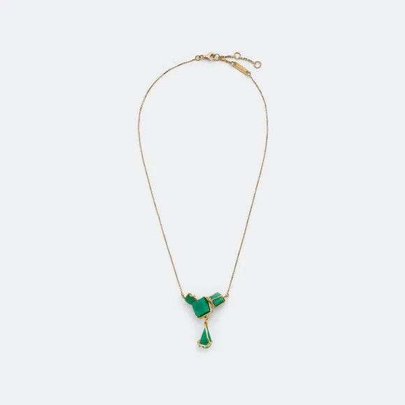 Bottega Veneta o1n1vont1124 Size: OS / Block Necklace in Green/Gold Size ONE SIZE - 1 Preview