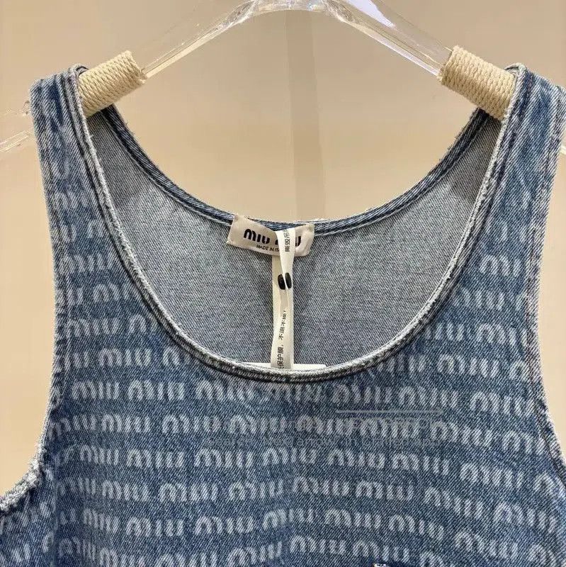 Miu Miu Miu Miu Blue Denim Sleeveless Dress . Size M / US 6-8 / IT 42-44 - 2 Thumbnail