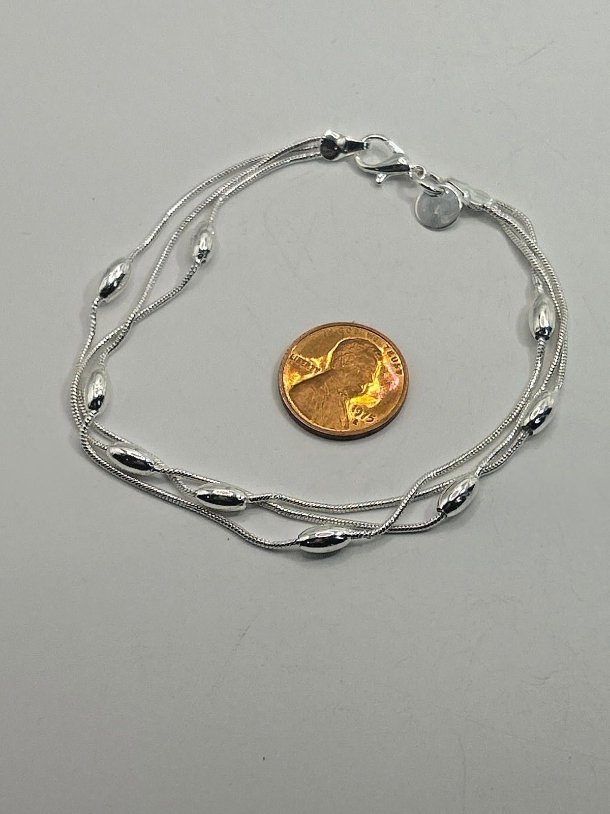 Sterling Silver Vintage Solid 925 Sterling Silver 7.5" Bracelet Size ONE SIZE - 4 Thumbnail