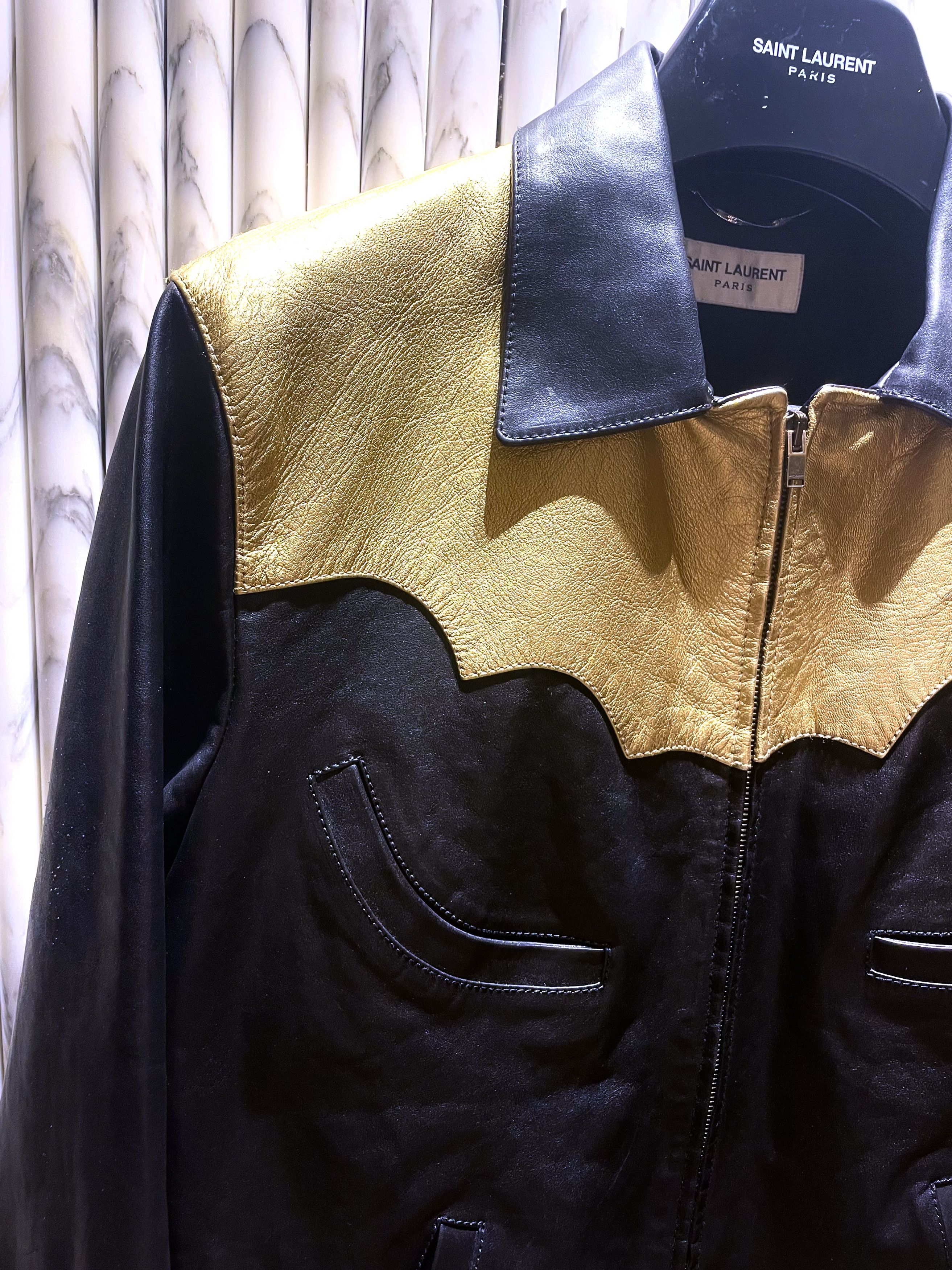 Hedi Slimane × Saint Laurent Paris GRAIL SS15 PSYCH ROCK CIRCUS WESTERN OILED CALFSKIN JACKET Size US M / EU 48-50 / 2 - 10 Thumbnail