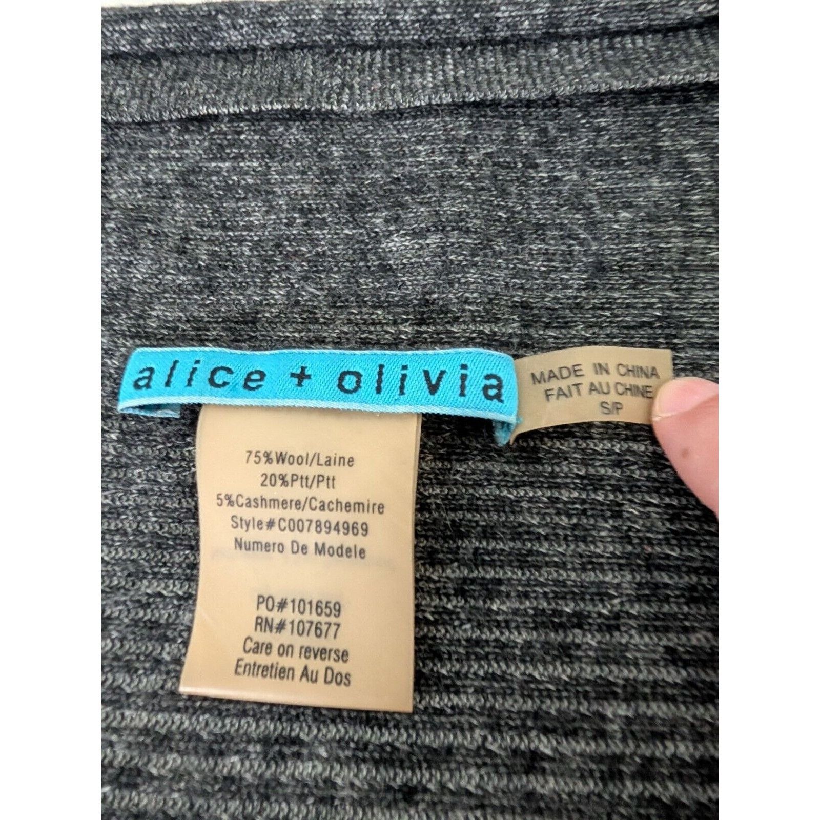 Alice + Olivia Alice + Olivia Draped Cardigan Womens Size Small Gray Wool Size S / US 4 / IT 40 - 7 Thumbnail