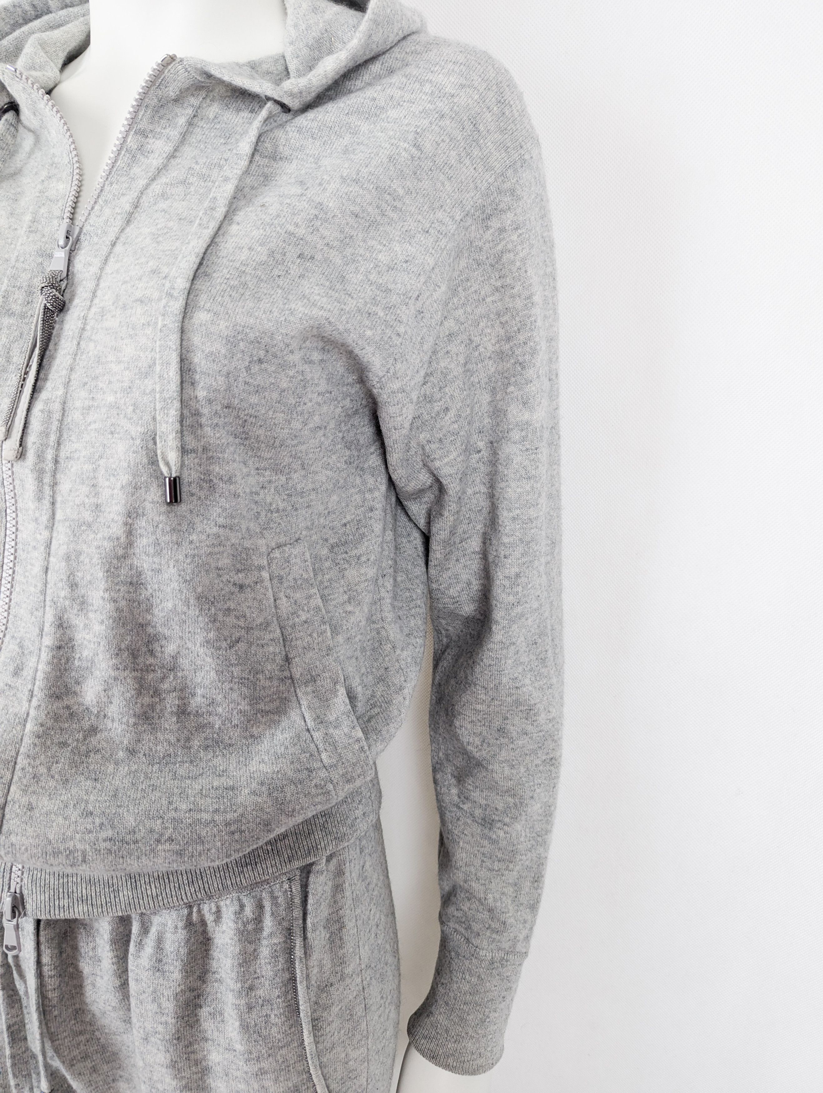 Brunello Cucinelli Brunello Cucinelli cashmere grey set suit pants zip hoodie S Size S / US 4 / IT 40 - 8 Thumbnail