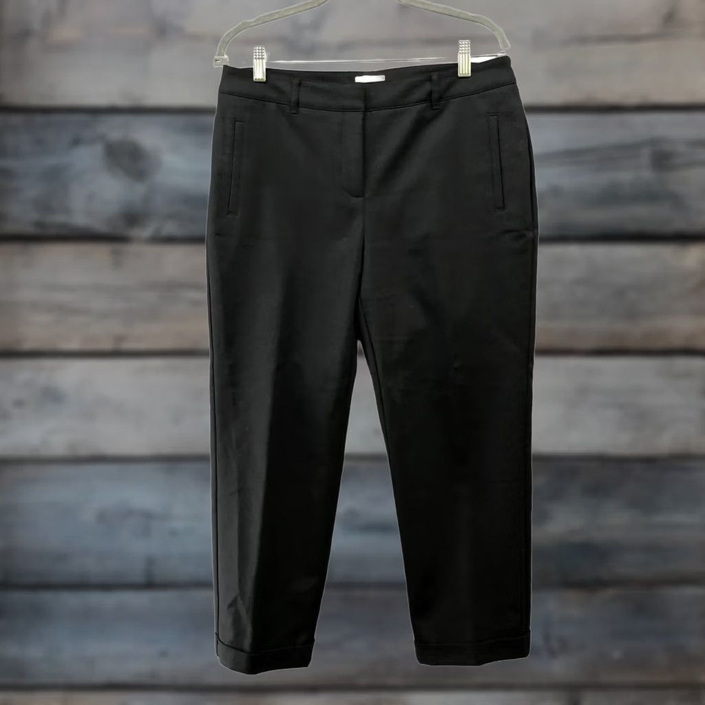 Vintage Chico's So Slimming Crop Pants Womens Size 8 Black Flat Front Slim Cropped Pants Womens 8 Black Size 30" / US 8 / IT 44 - 1 Thumbnail
