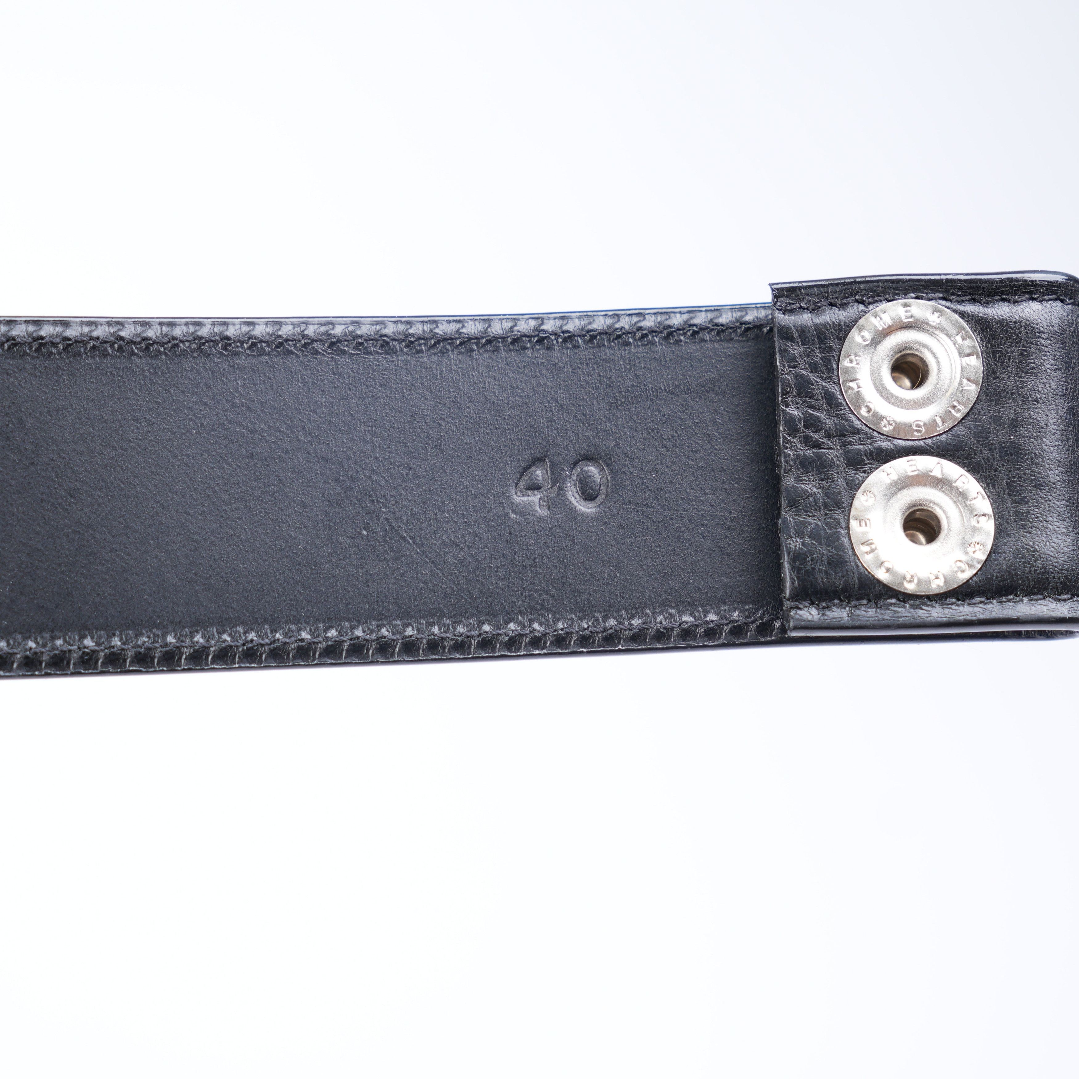 Chrome Hearts CHROME HEARTS PLAIN BLACK BELT STRAP 1.5" SIZE 40 Size 40 - 3 Thumbnail