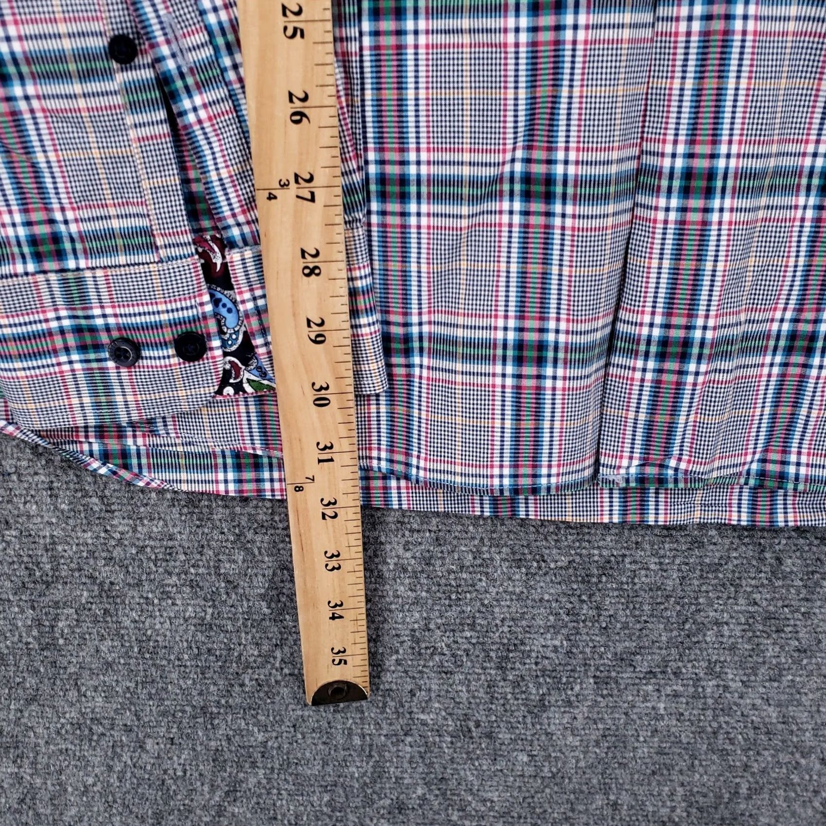 Vintage Alan Flusser Shirt Mens 2XL Blue Button Plaid Long Sleeve One Pocket Size US XXL / EU 58 / 5 - 5 Thumbnail