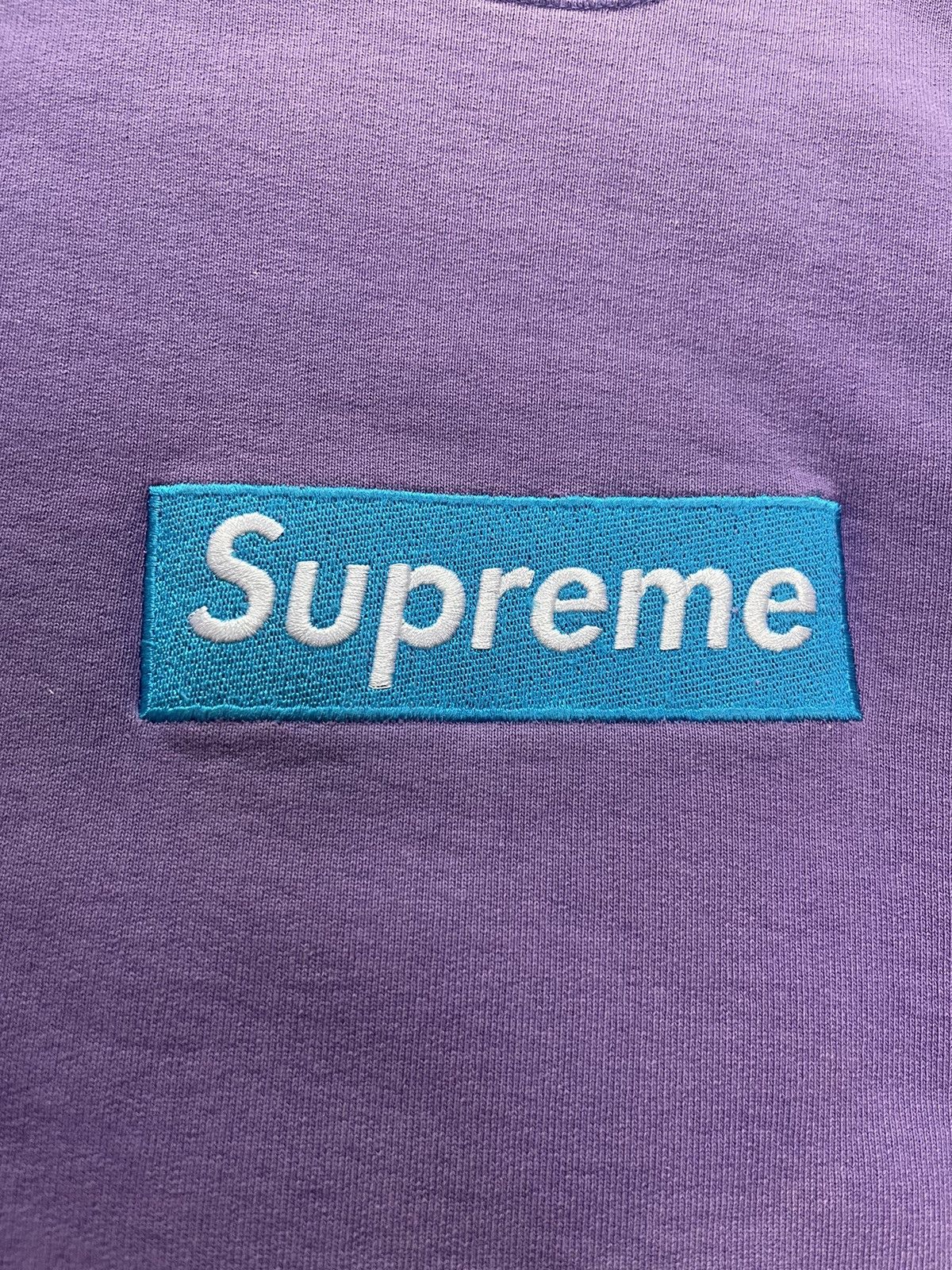 Supreme Supreme 2005 teal on purple box logo crewneck Size US M / EU 48-50 / 2 - 9 Thumbnail