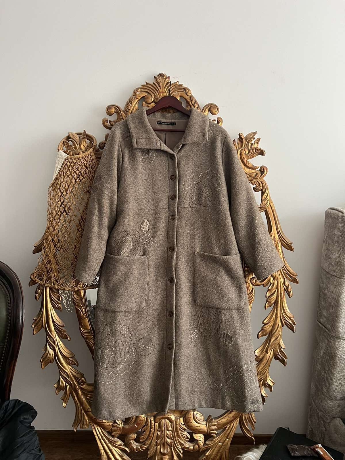 Japanese Brand Ladies Gudrun Sjoden Polka Dot Wool Coat Size L / US 10 / IT 46 - 1 Thumbnail