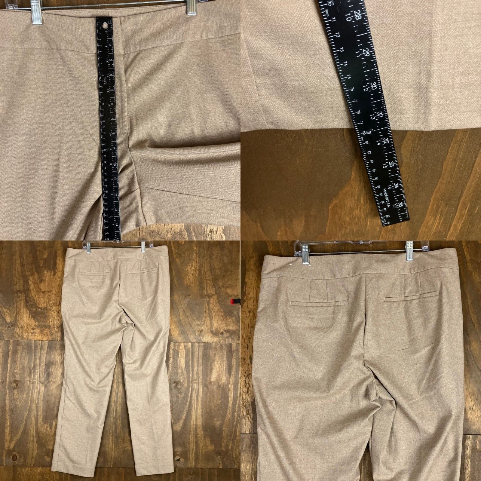 Ann Taylor Ann Taylor Factory Womens Pants Tan High Rise Loose Straight Fit Stretch 16 Size 38" / US 16 / IT 52 - 8 Thumbnail