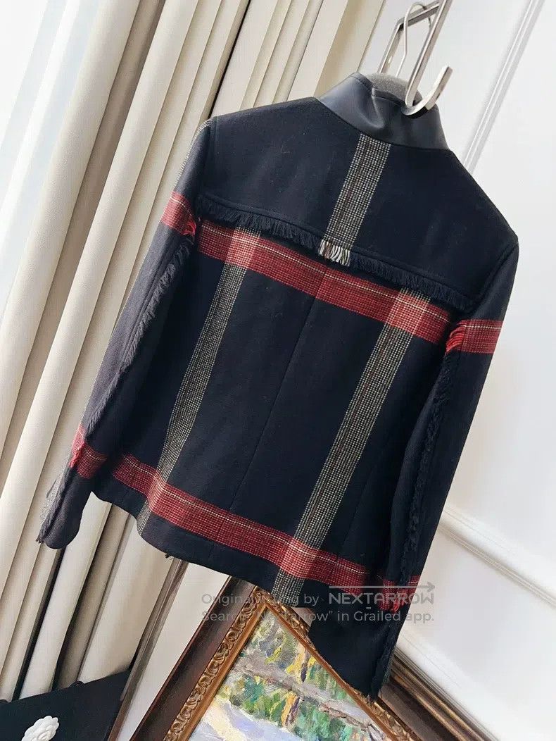 Hermes Hermes Plaid Jacket Stand Collar Knight Jacket Wool Coat Size XS / US 0-2 / IT 36-38 - 2 Thumbnail