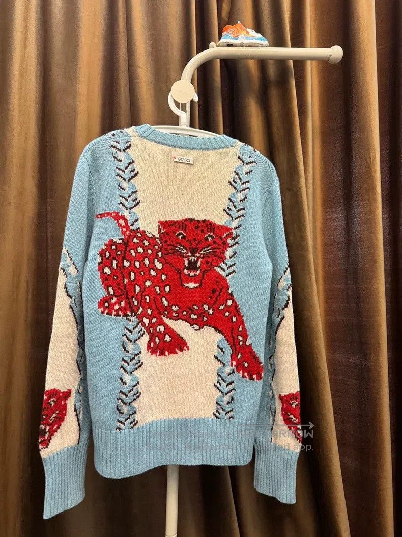 Gucci Gucci Embroidered Lion Heavy Industry Knitted Sweater Size US XS / EU 42 / 0 - 5 Thumbnail