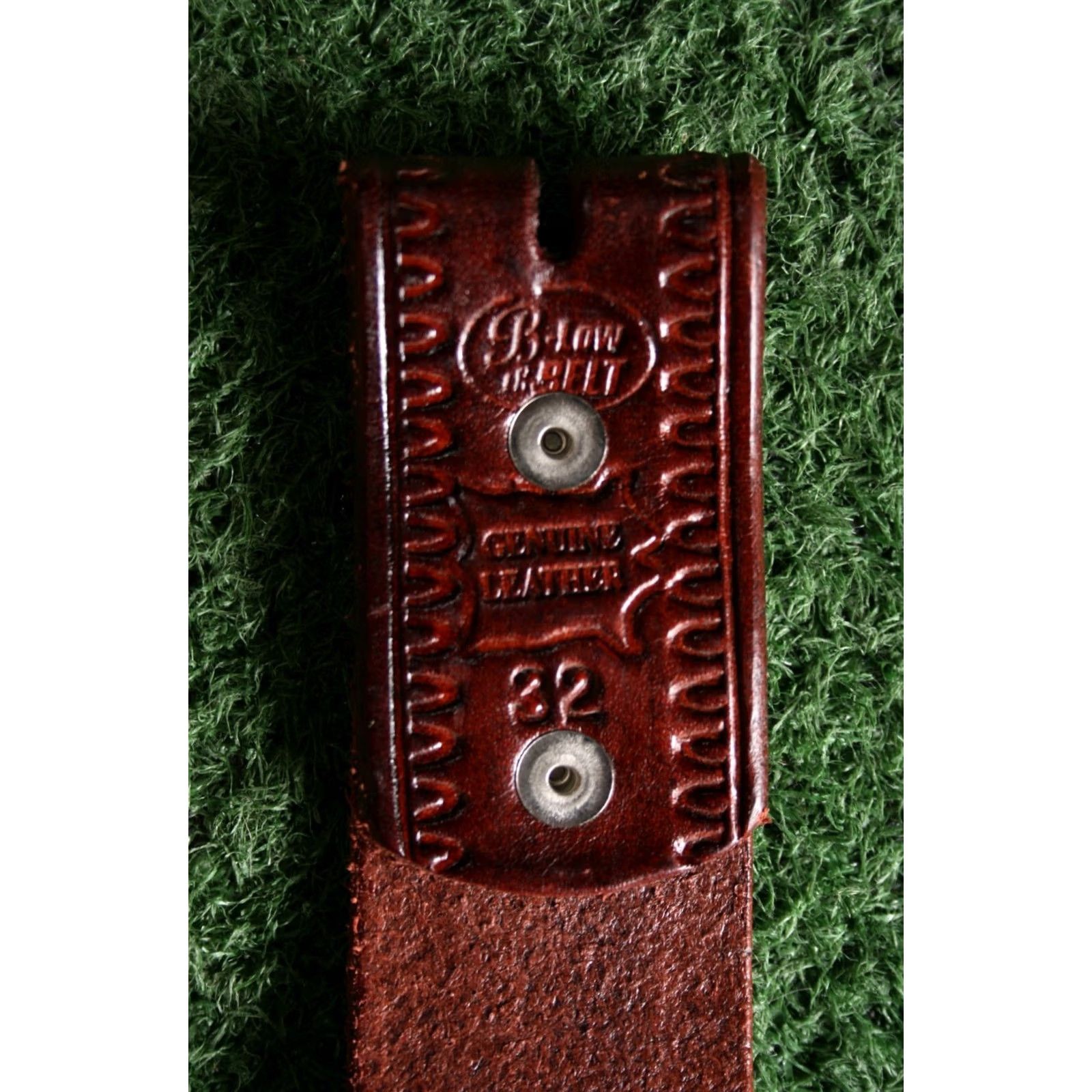 Vintage VINTAGE B-LOW THE BELT Belt Men 32 Reddish Brown Leather Tooled & Braided No Buckle Size 32 - 7 Thumbnail