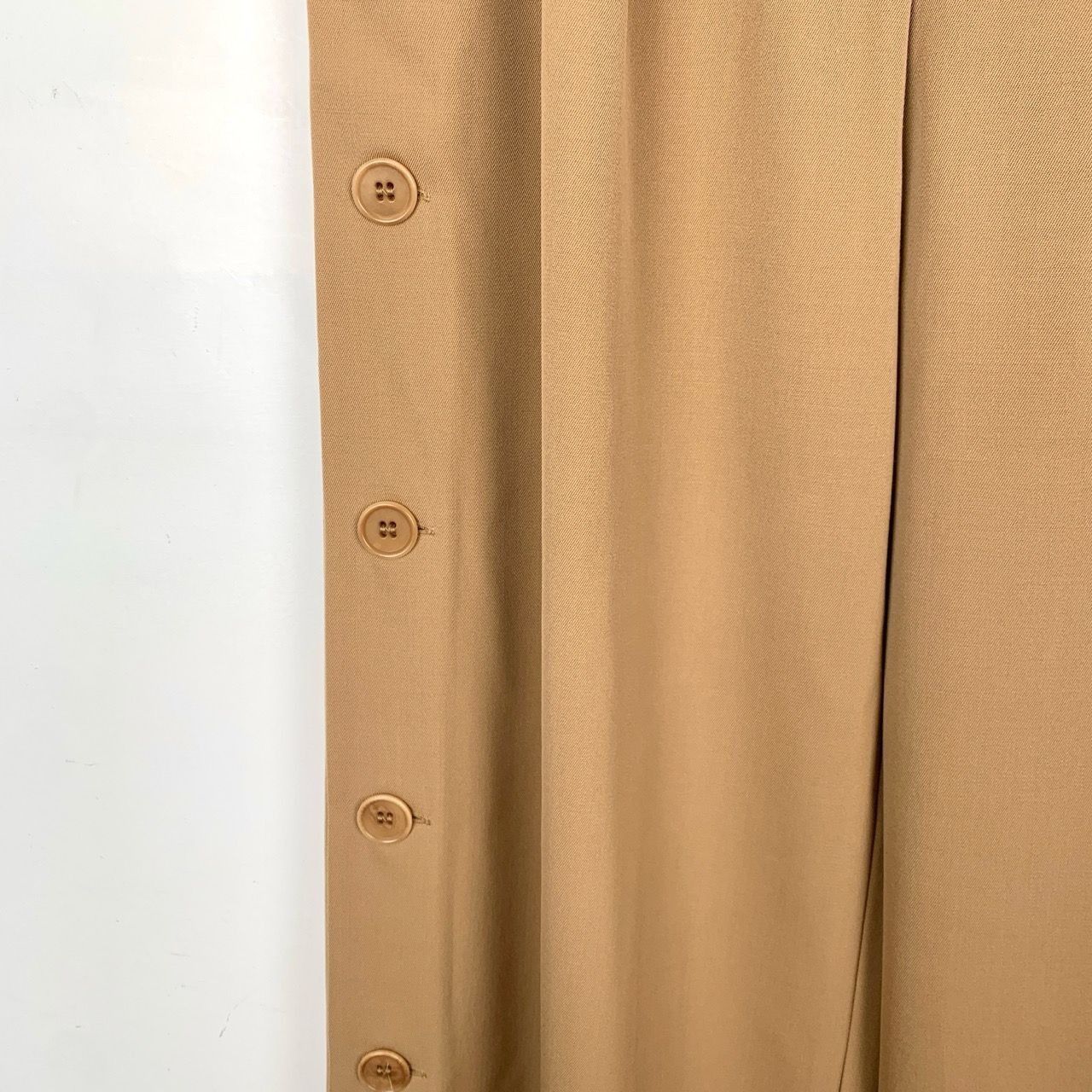 Maxmara Button-Detail Camel Wool Straight-Leg Trousers (Size