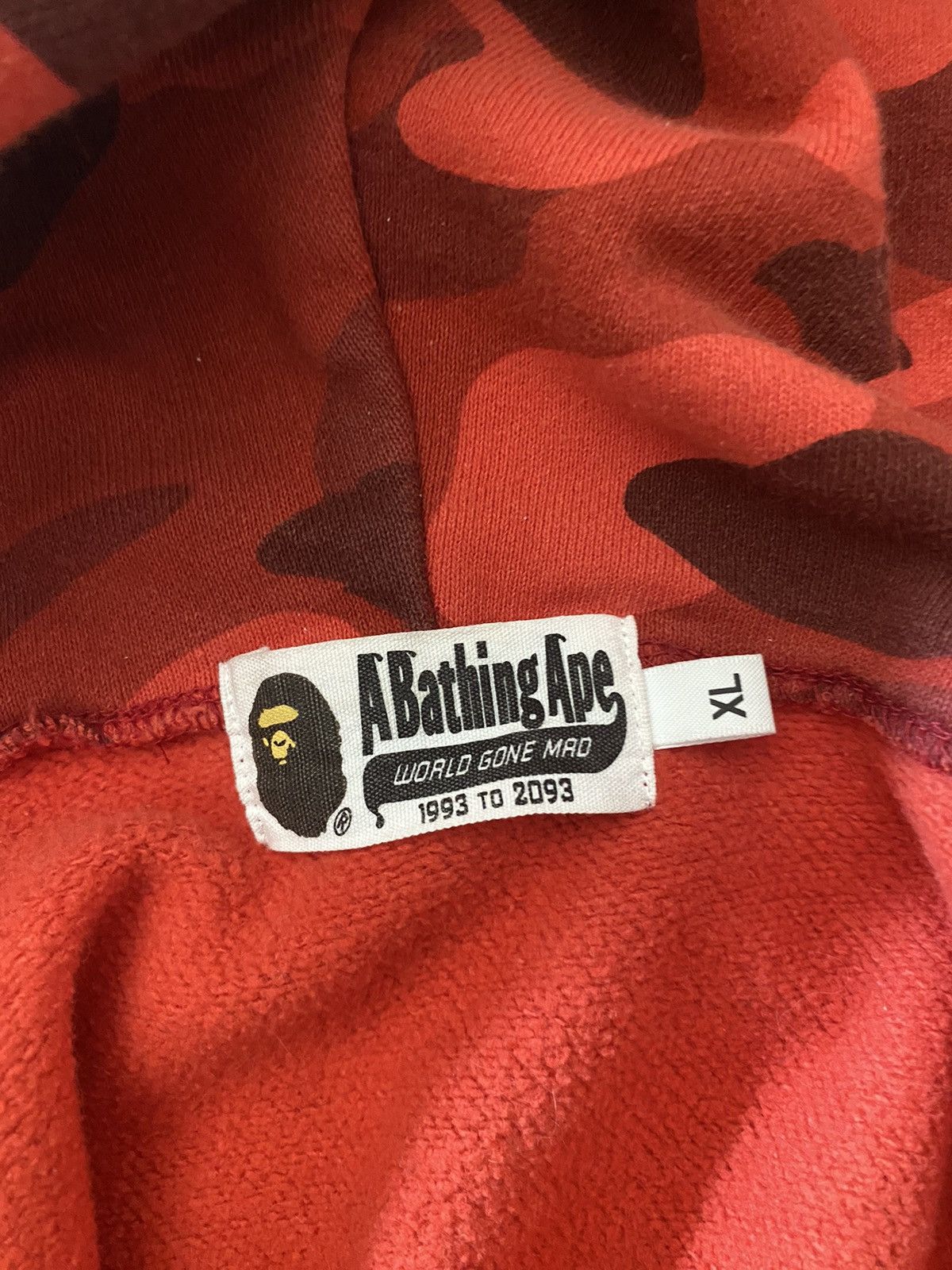 Bape Red Camo Bape Hoodie Size US XL / EU 56 / 4 - 5 Thumbnail
