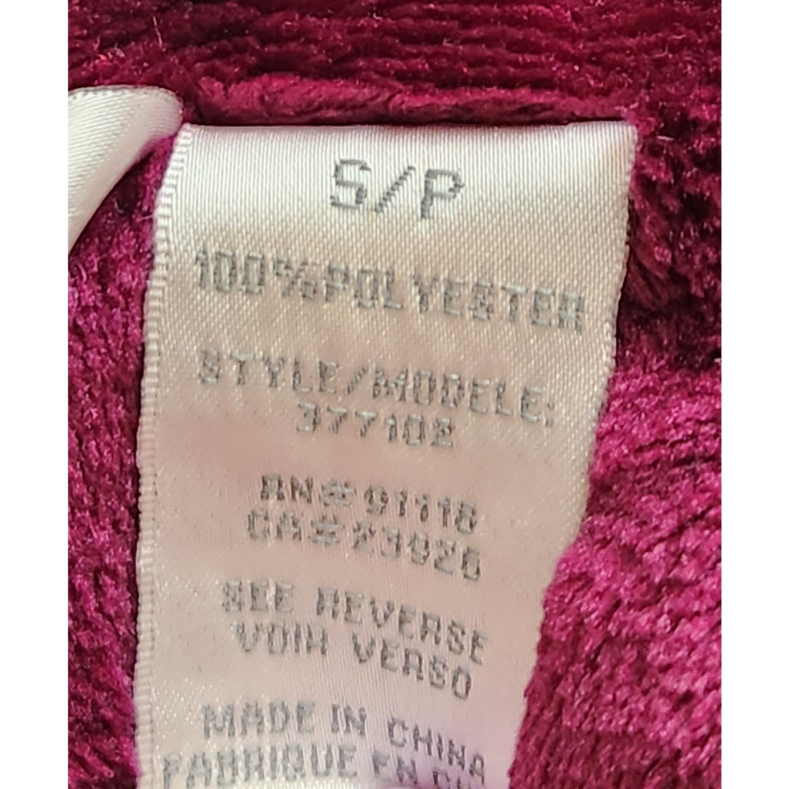 Other Jasmine Rose Burgundy Plush Robe Small Pockets Pockets Size ONE SIZE - 5 Thumbnail
