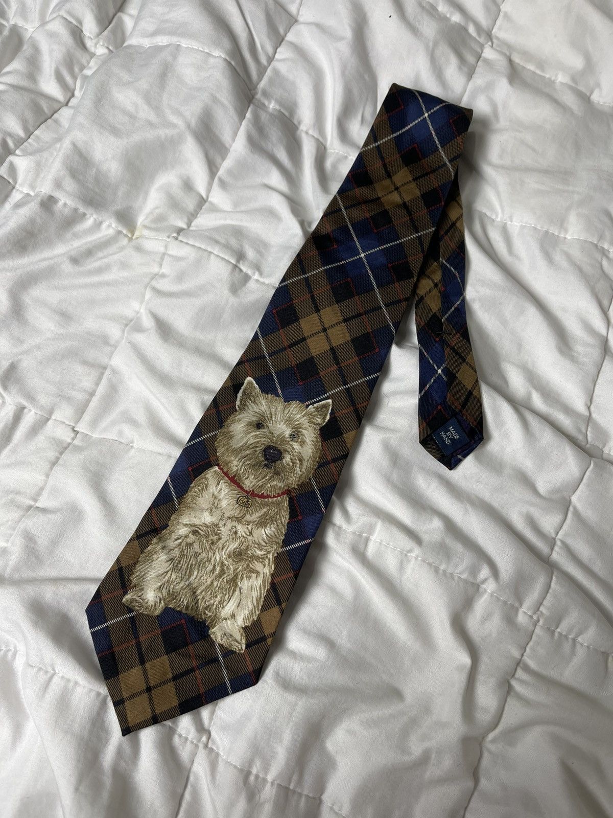 Polo Ralph Lauren Rare POLO RALPH LAUREN "Betty The Dog" Plaid Silk Tie Size ONE SIZE - 1 Thumbnail