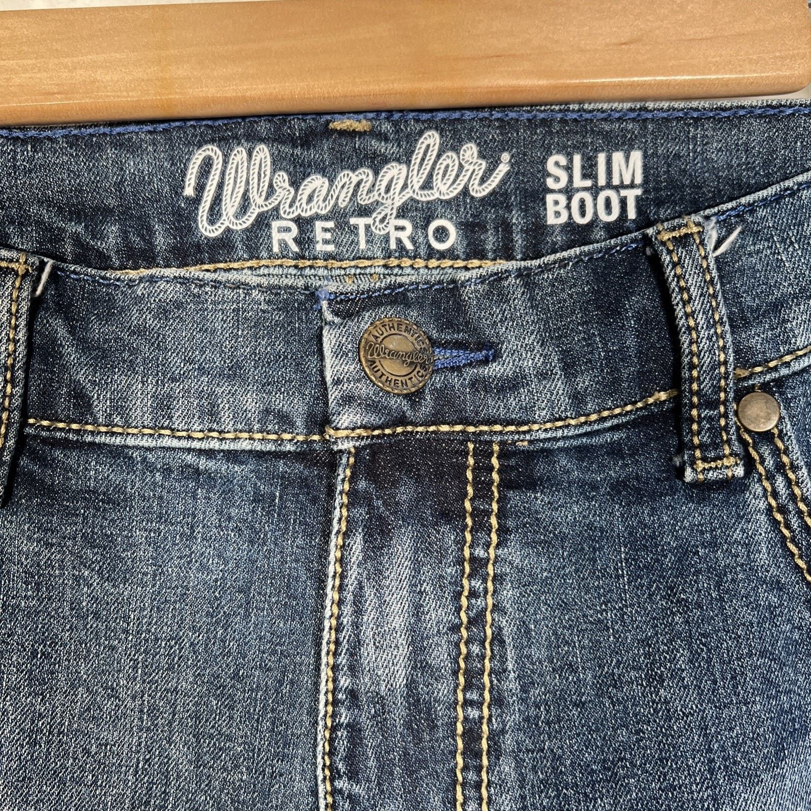 Wrangler Wrangler Jeans Mens 32x34 Retro Slim Boot Leg Blue Denim Size US 32 / EU 48 - 4 Thumbnail