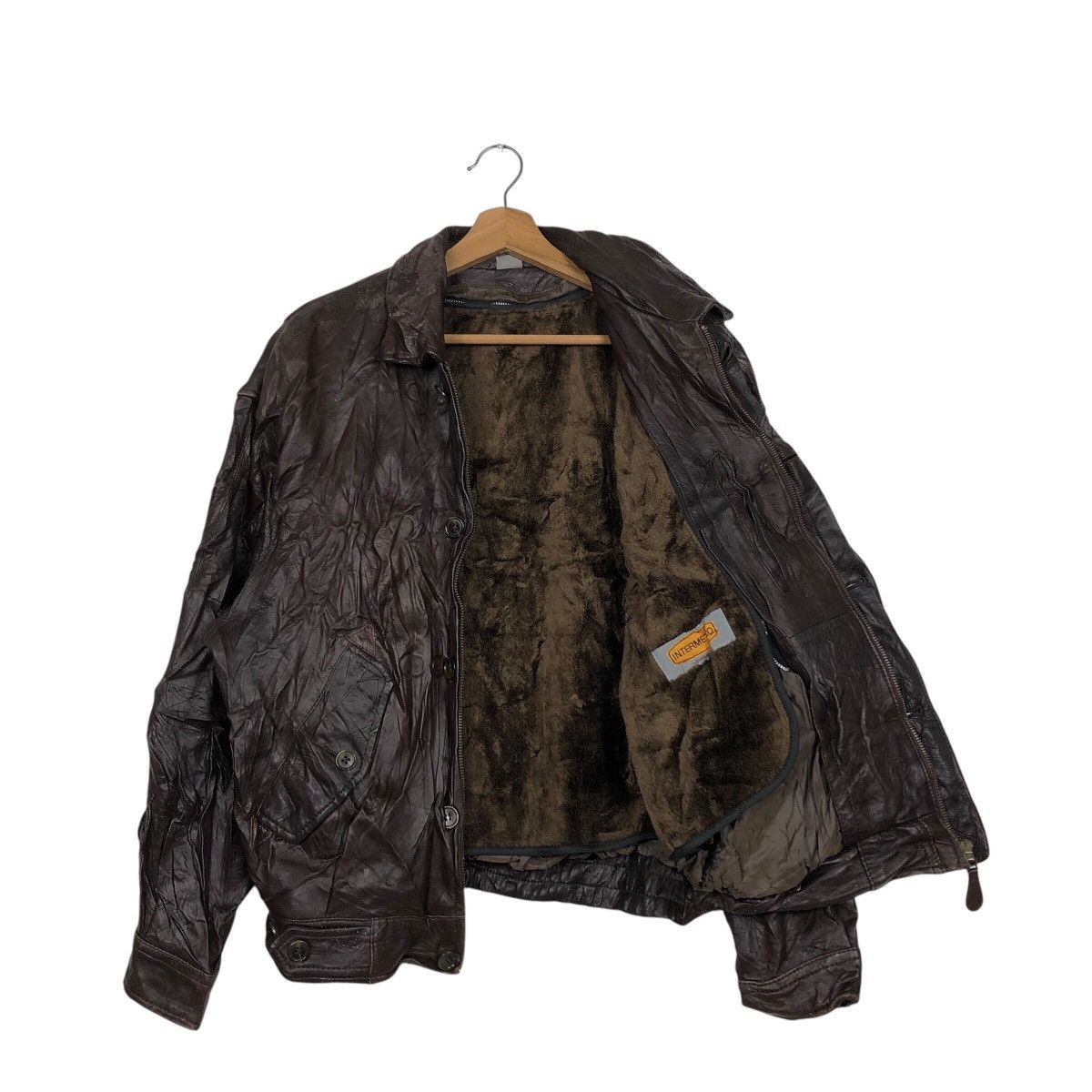 Japanese Brand 📌Vintage Leather Jacket Intermezzo Blanket Issey Miyake Size US L / EU 52-54 / 3 - 12 Thumbnail