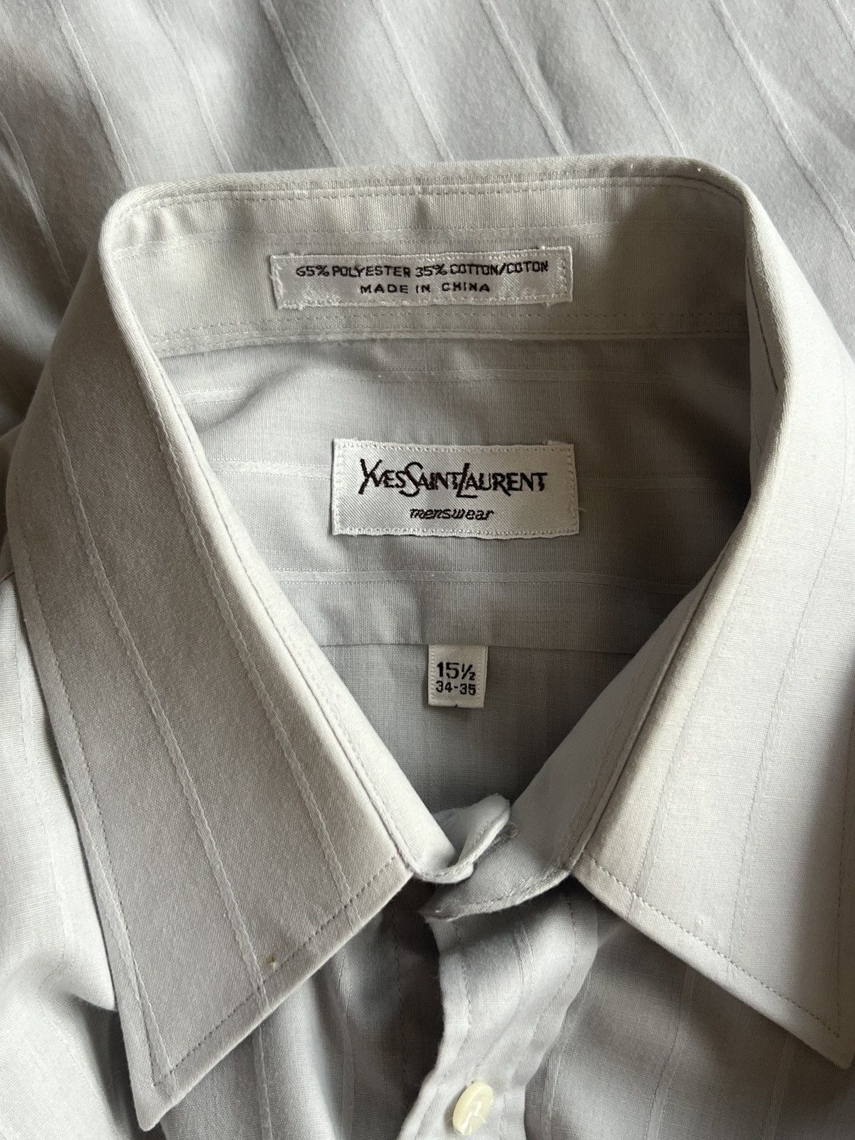 Vintage Yves Saint Laurent - Striped Dress Shirt Size 34S - 4 Thumbnail