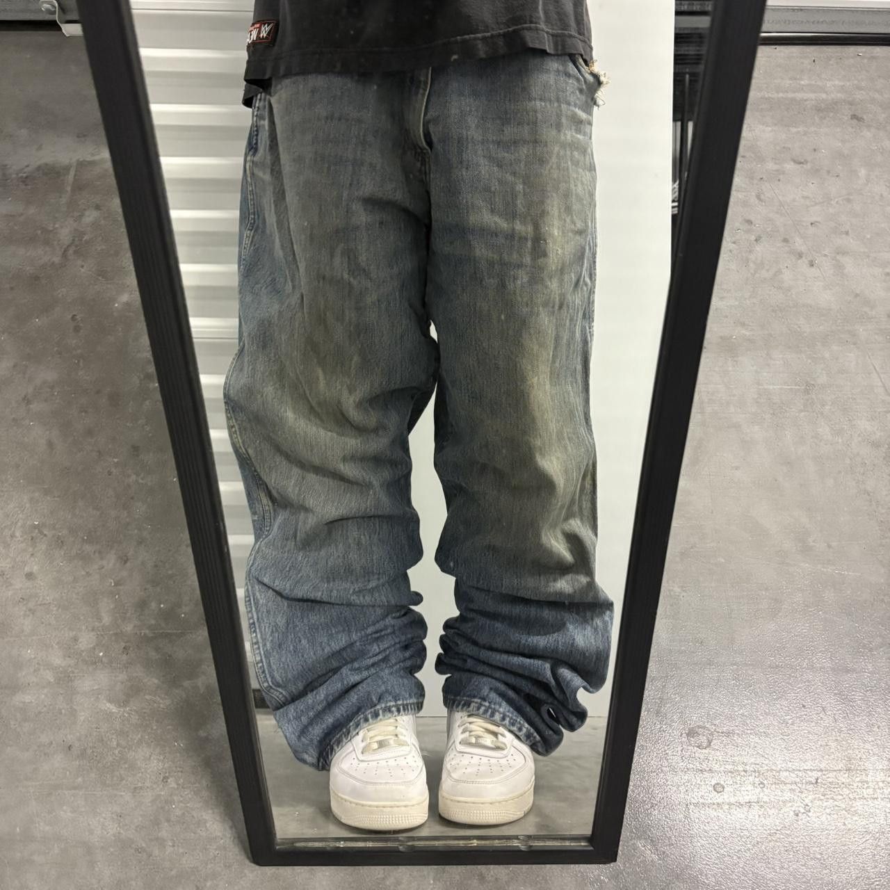 Japanese Brand × Vintage Crazy Vintage Y2K/2000s Baggy Medium Wash RedHead Denim Jeans! Size US 40 / EU 56 - 1 Thumbnail