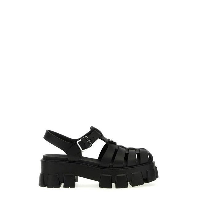 Prada PRADA Monolith $895 Black Rubber Sandals New & Authentic (Wo Size US 10 / IT 40 - 1 Thumbnail