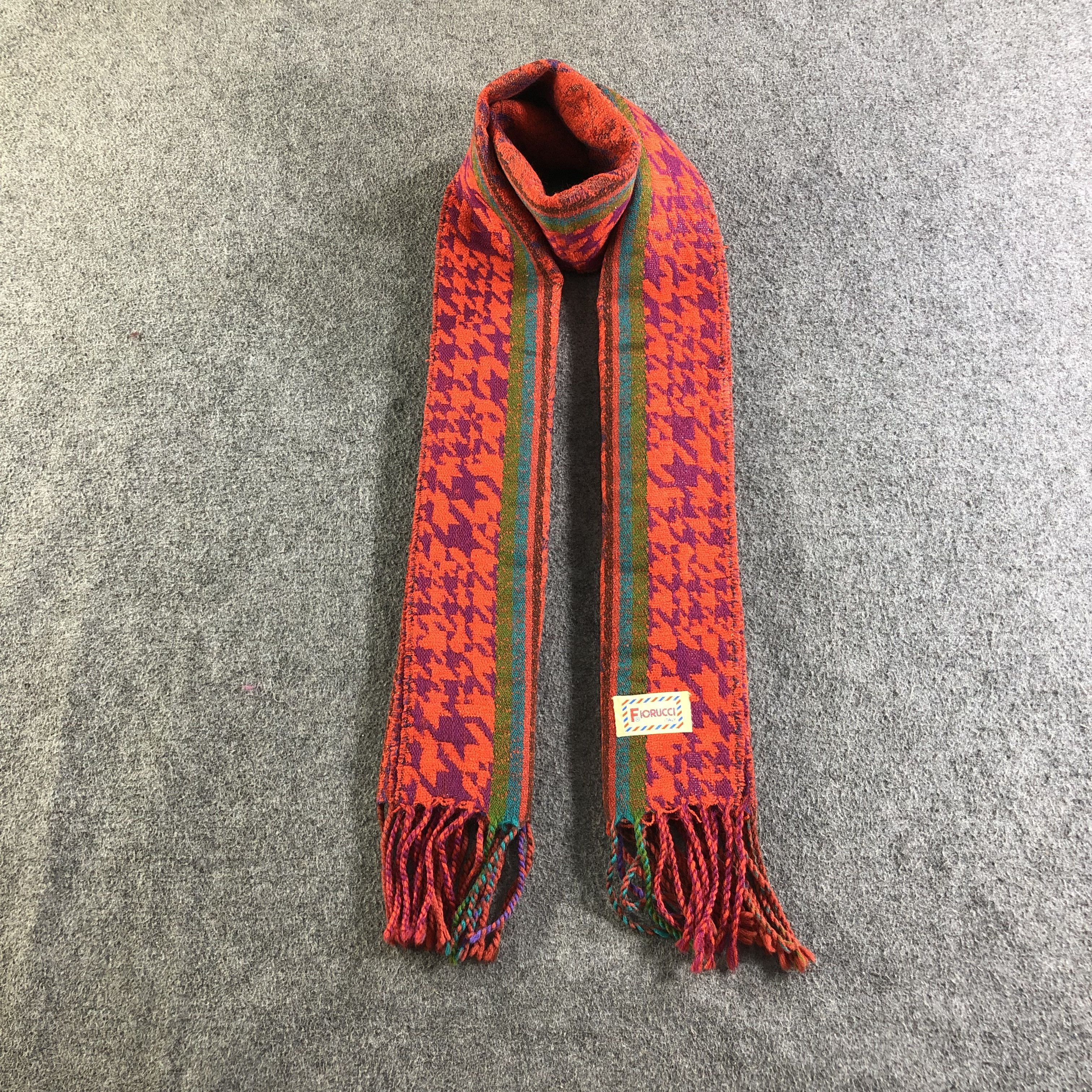 Fiorucci Houndstooth Wool Scarf Muffler Neckwear V2153