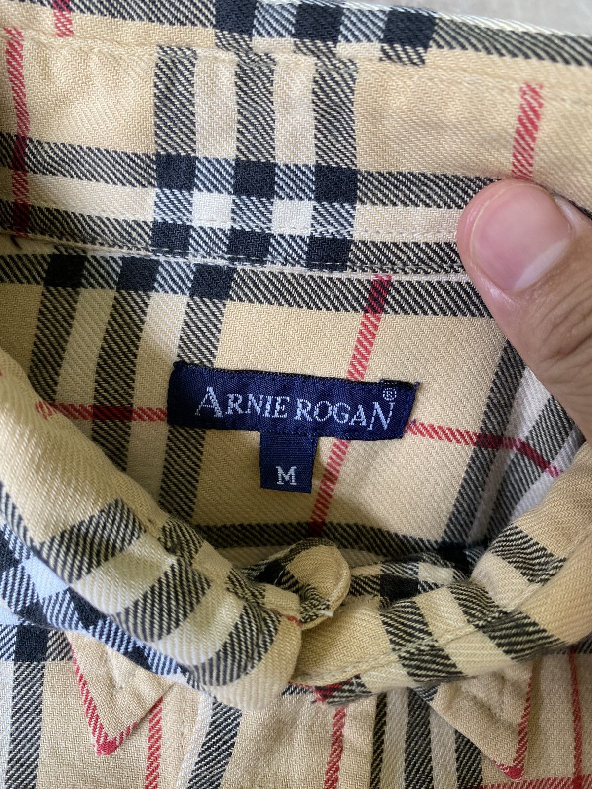Japanese Brand Arnie Rogan Nova Check Flannel Overshirt Beige Size US M / EU 48-50 / 2 - 5 Thumbnail