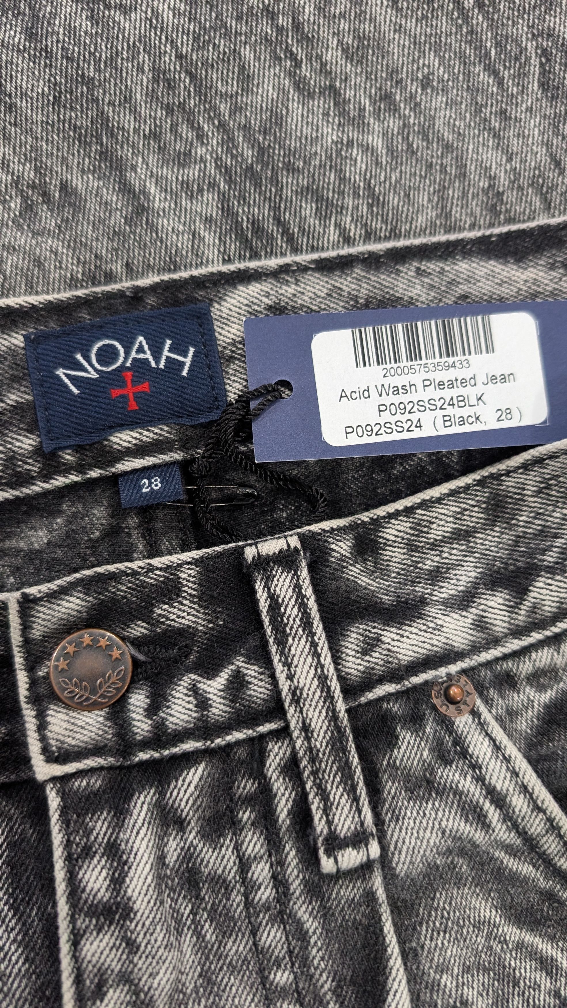 Noah Noah NYC Acid Wash Pleated Selvedge Jeans Size US 28 / EU 44 - 5 Thumbnail