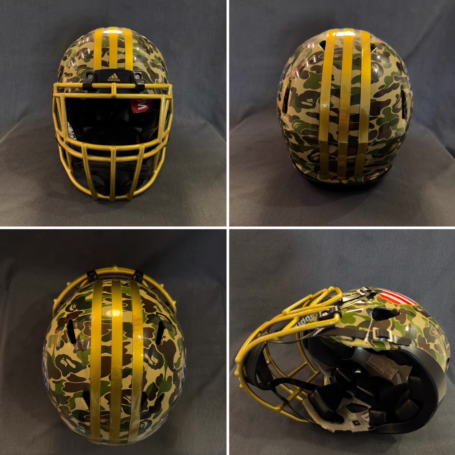 Riddell Bape x Adidas Collaboration Football Helmet Q5 Size ONE SIZE - 2 Thumbnail
