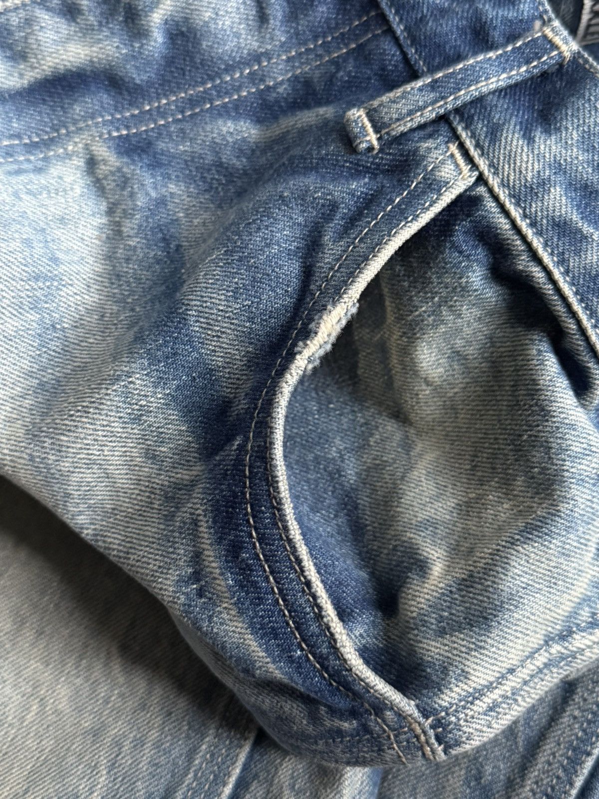 Auralee AURALEE SELVEDGE FADED HEAVY DENIM PAINTER PANTS Size US 32 / EU 48 - 11 Thumbnail