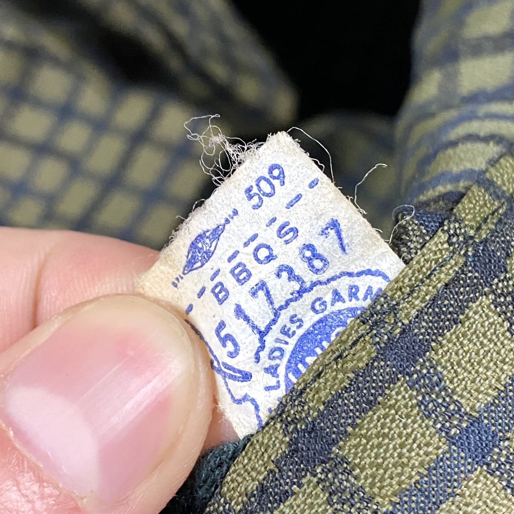 Vintage VINTAGE 1960s UNIONMADE Green/Navy Checkered Wool Woven Skirt Women's Size 14 Pleated Mod/GoGo Size 36" / US 14 / IT 50 - 6 Thumbnail