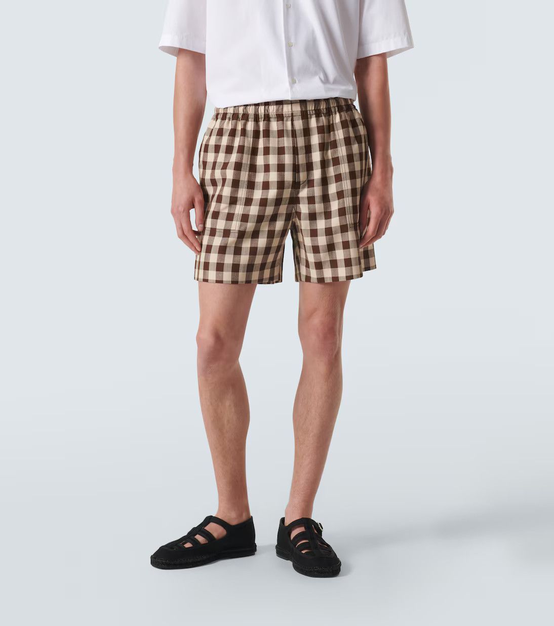 Bode o1h1sh11224 Gilbert Check Shorts in Brown/White Size US 34 / EU 50 - 6 Thumbnail