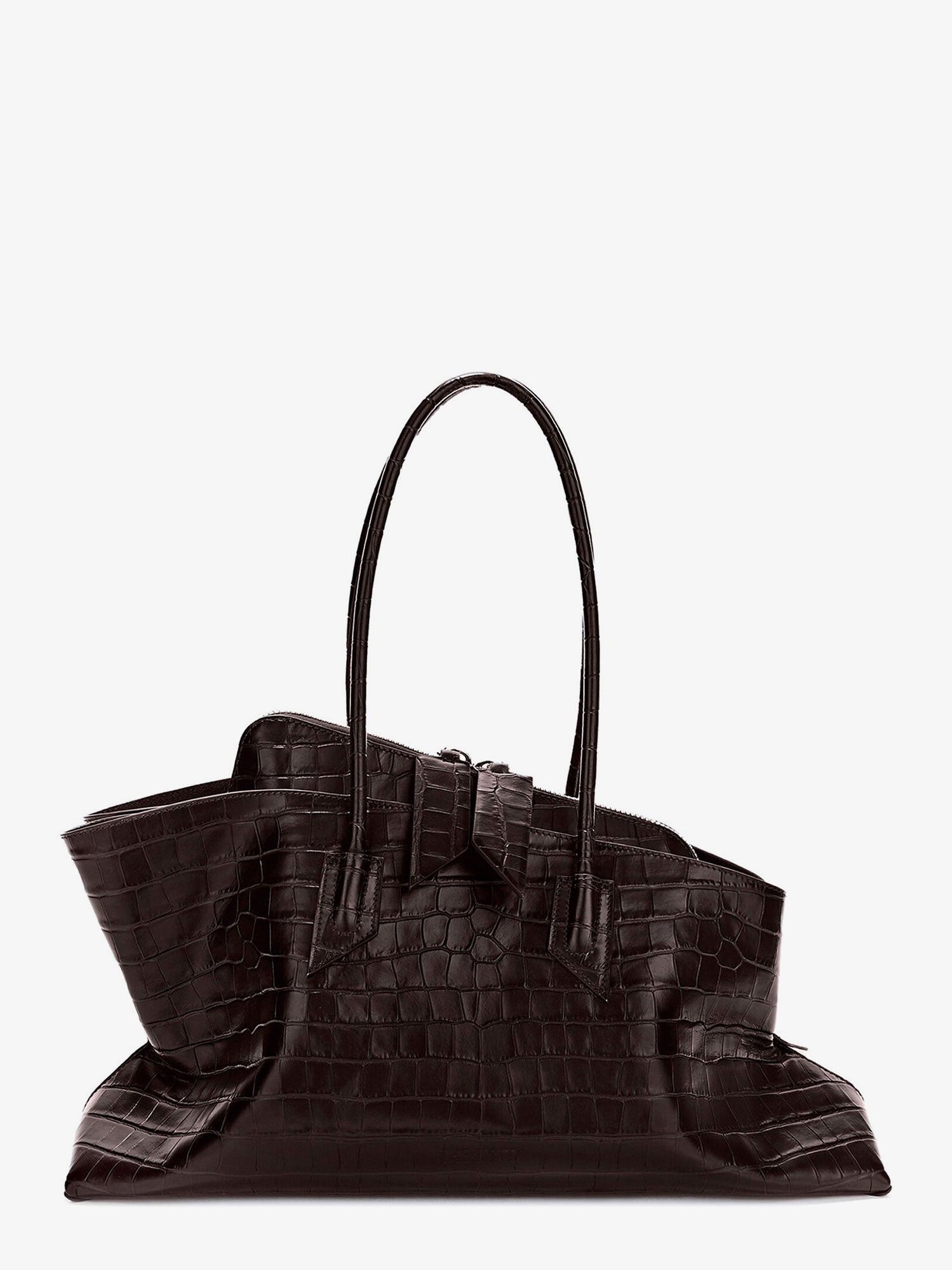 La Passeggiata Medium Croc-Effect Leather Shoulder Bag, Women's