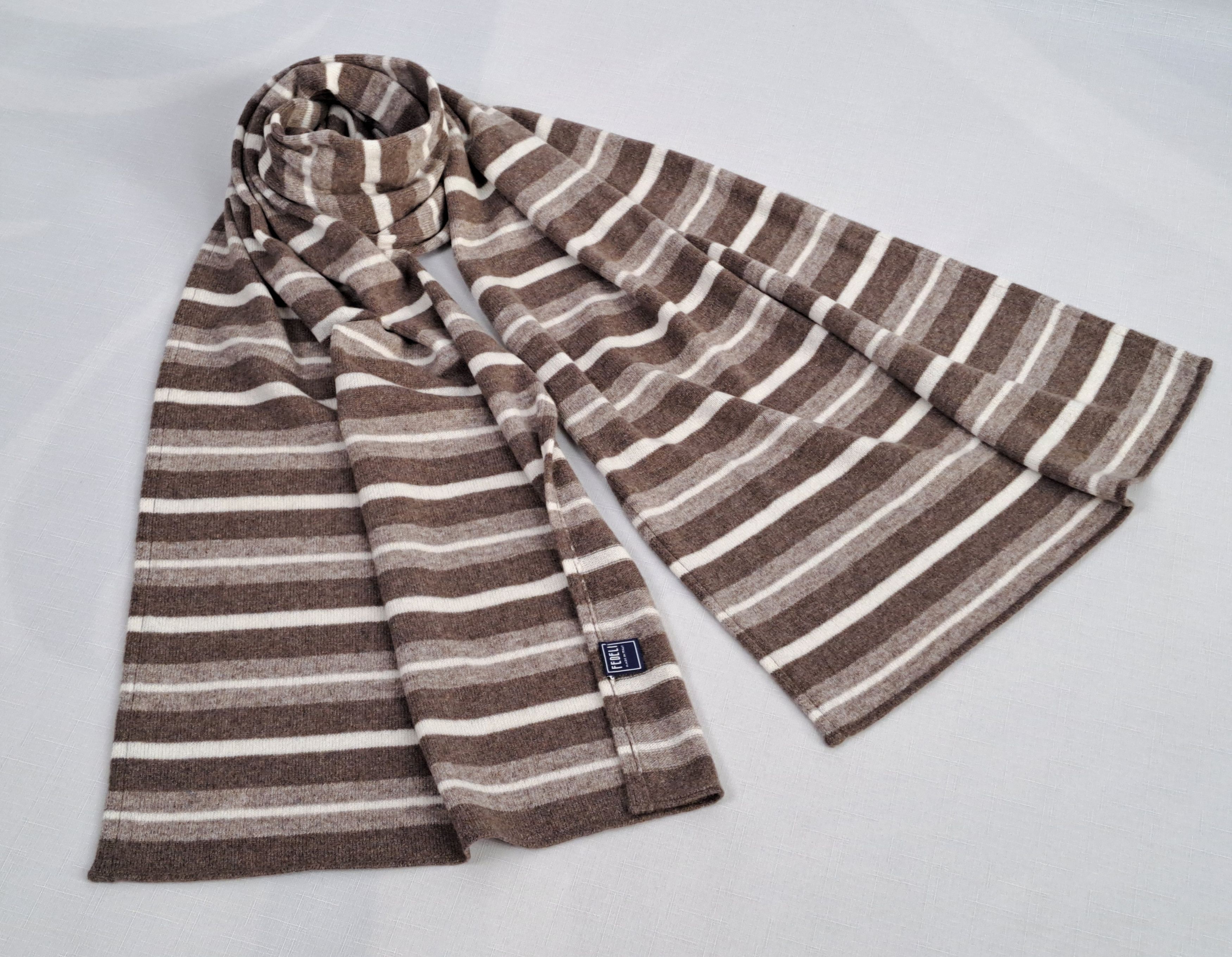 Fedeli Fedeli multicolor stripe pattern cashmere scarf. Size ONE SIZE - 2 Thumbnail
