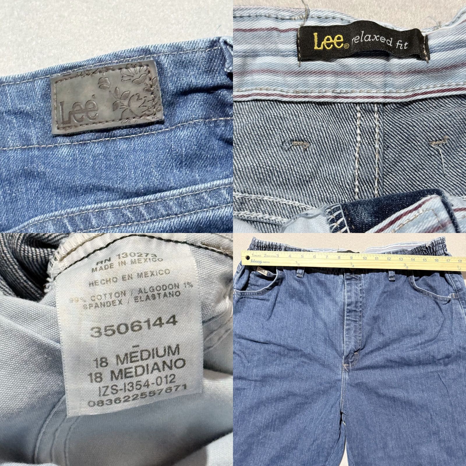 Lee Lee Jeans Pepperstone Denim Relaxed Tapered Jeans Women 18 Medium Pepperstone Blue 5-Pocket Elastic Waist Size 24" / US 00 / IT 34 - 9 Thumbnail