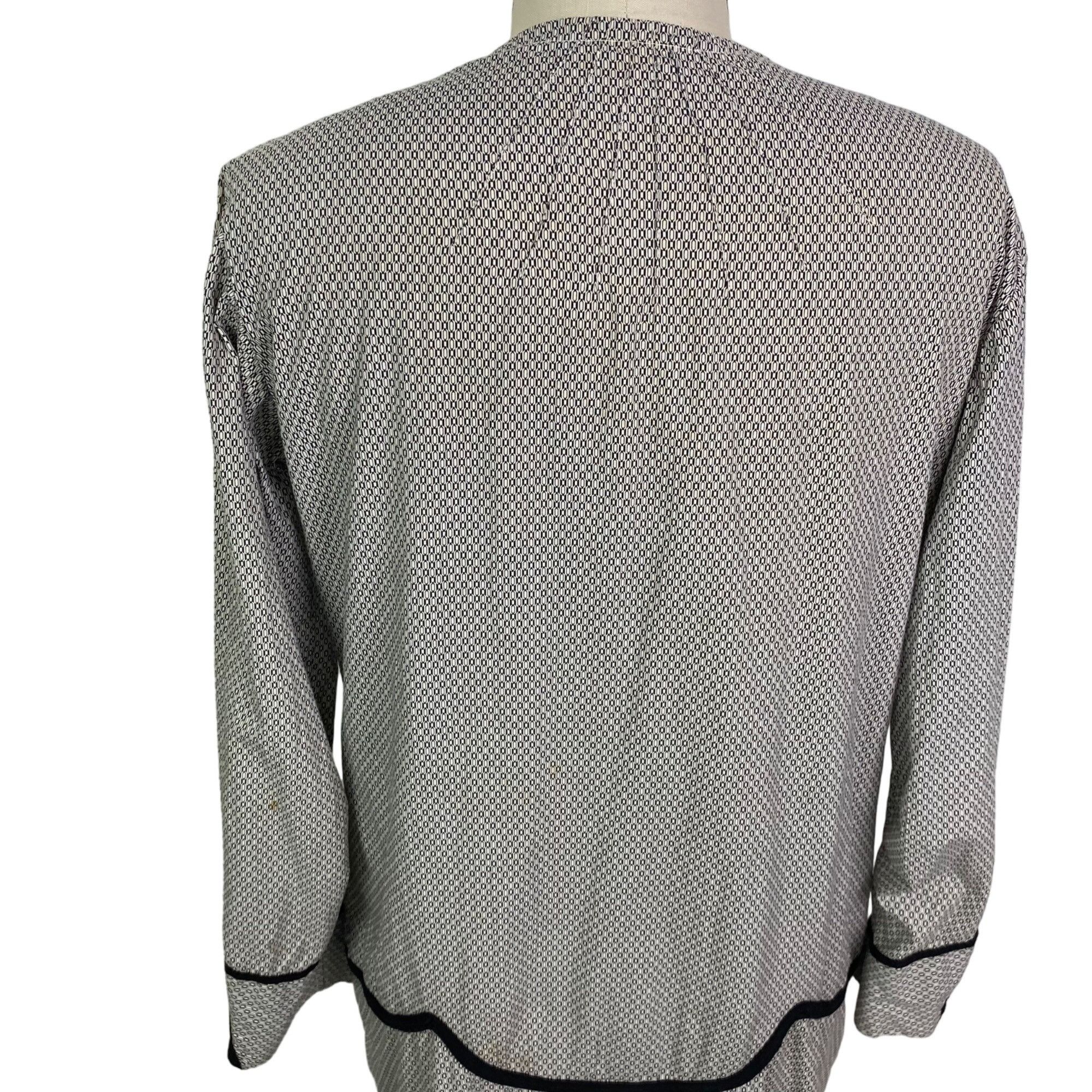 Vintage Vintage 50's White/Black Micro Geometric Pattern Maxi Peasan Size M / US 6-8 / IT 42-44 - 4 Thumbnail
