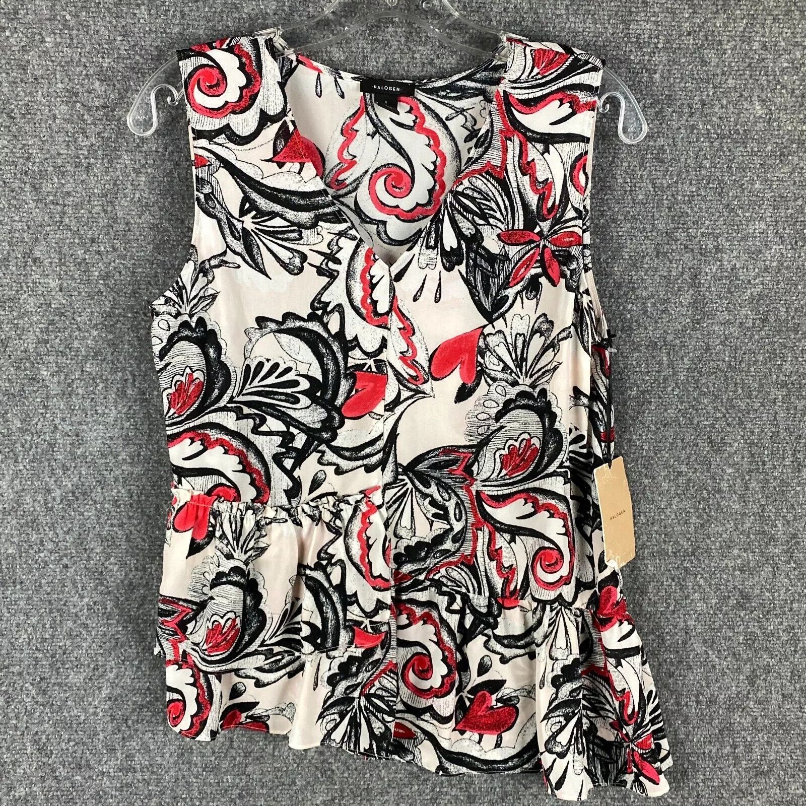 Other Halogen Blouse Women's Small Floral Sleeveless NWT Casual Size S / US 4 / IT 40 - 1 Thumbnail