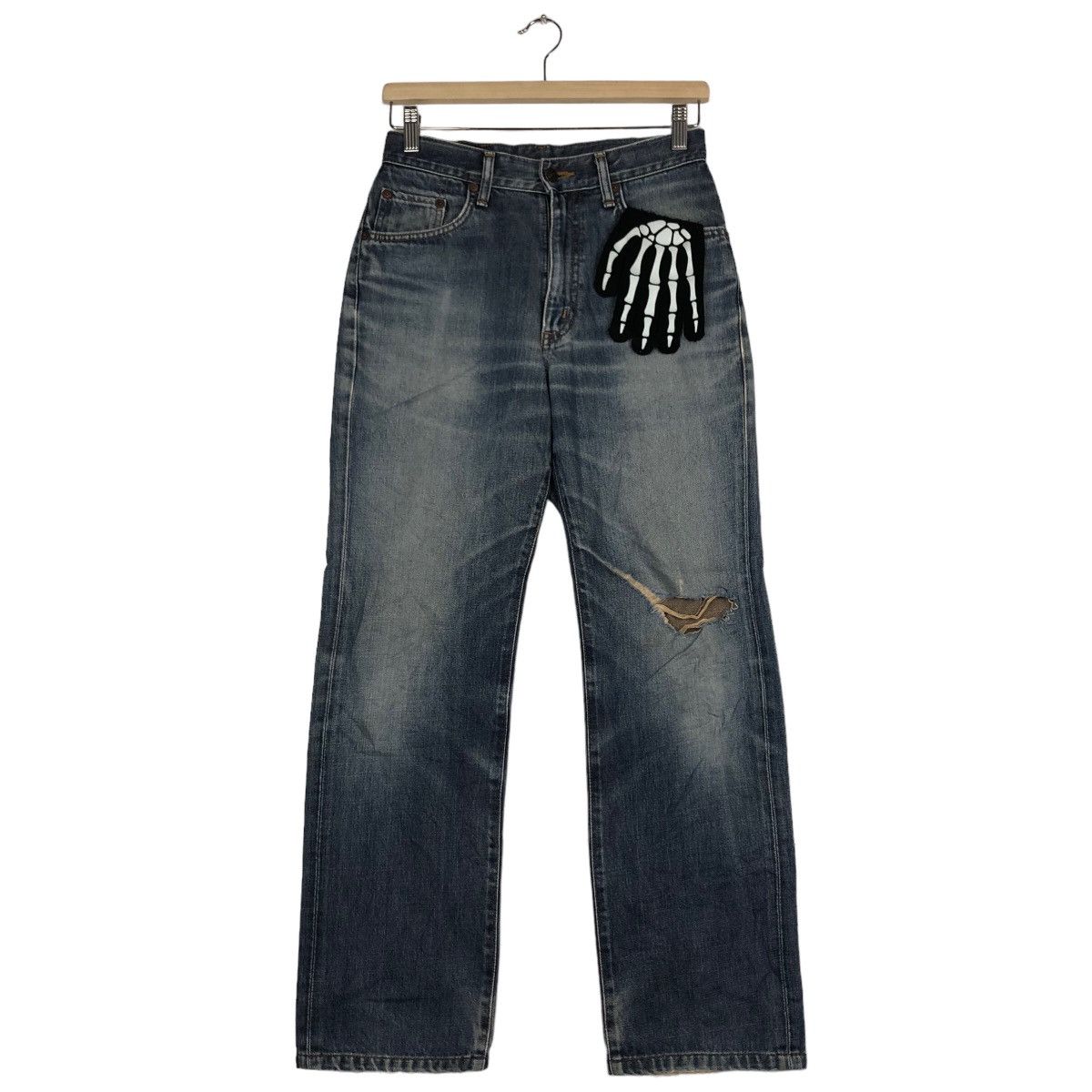 Edwin 🔥90’s BINTAGE JEANS 503 EDWIN DISTRESSED PUNK DESIGN Size US 26 / EU 42 - 2 Thumbnail