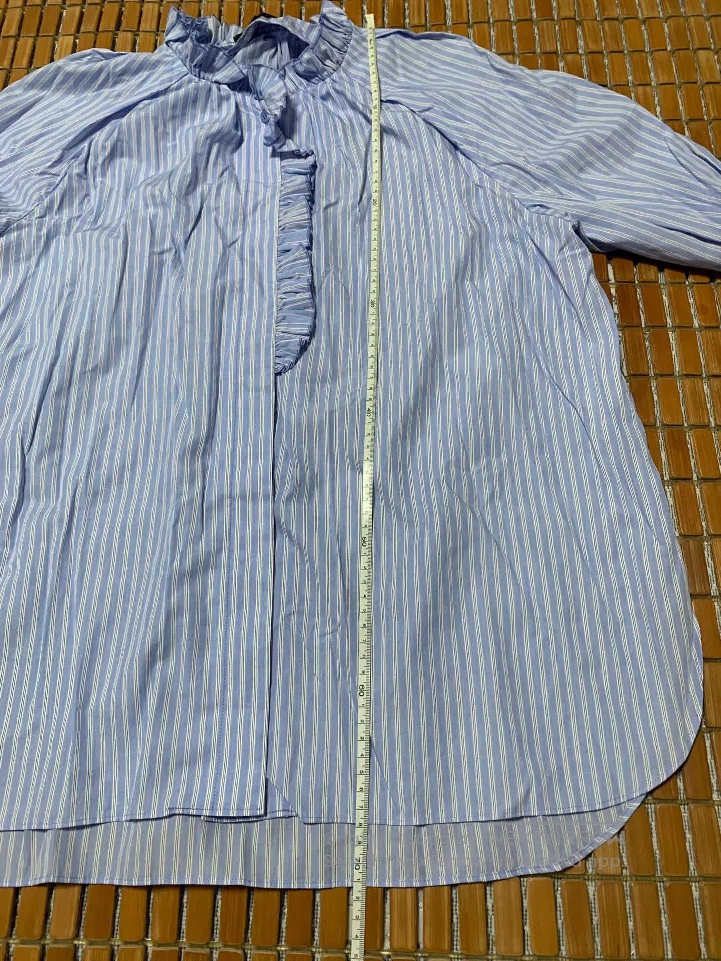 Vintage Ruched Collar Striped Shirt. Size S / US 4 / IT 40 - 8 Thumbnail