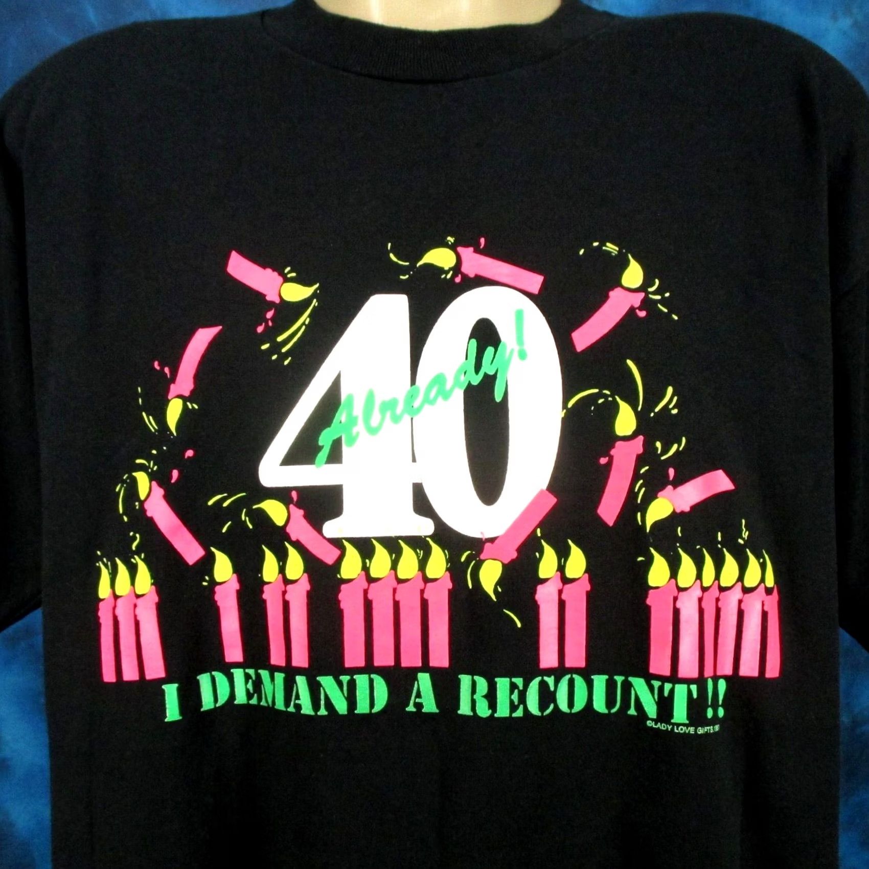 Vintage VINTAGE 90s T-Shirt XL ALREADY! I DEMAND A RECOUNT joke b-day single stitch Men Size US XL / EU 56 / 4 - 3 Thumbnail