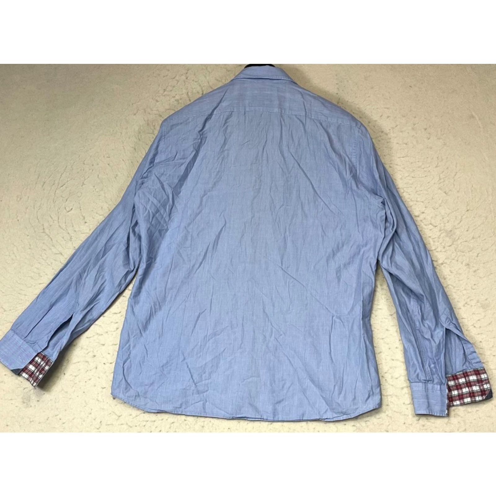 Hugo Boss HUGO BOSS Slim Fit Shirt Dress Shirt Blue L Long Sleeve Button Collared Cutaway Classic Modern Designer Men Casual Formal Size US L / EU 52-54 / 3 - 2 Thumbnail