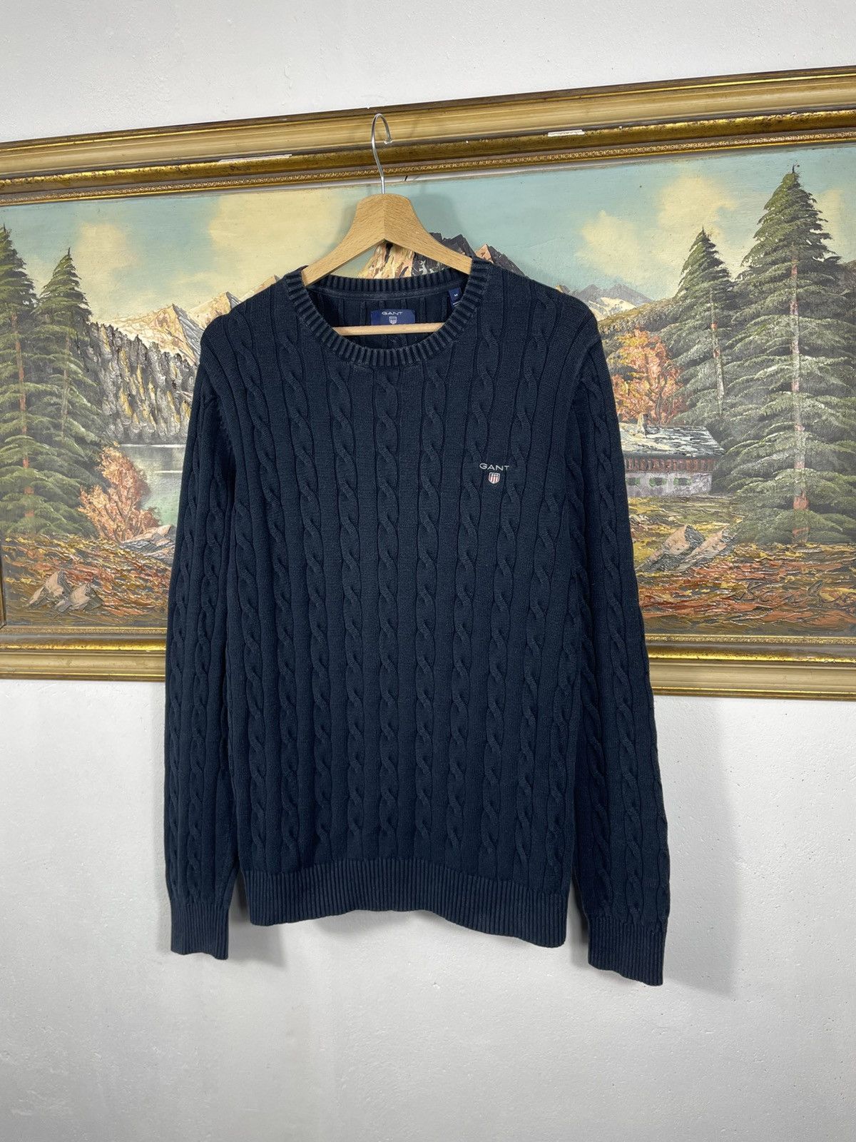 Gant Gant Navy Knitted Jumper Pull Premium Luxury Braid Knitwear Size US M / EU 48-50 / 2 - 2 Thumbnail