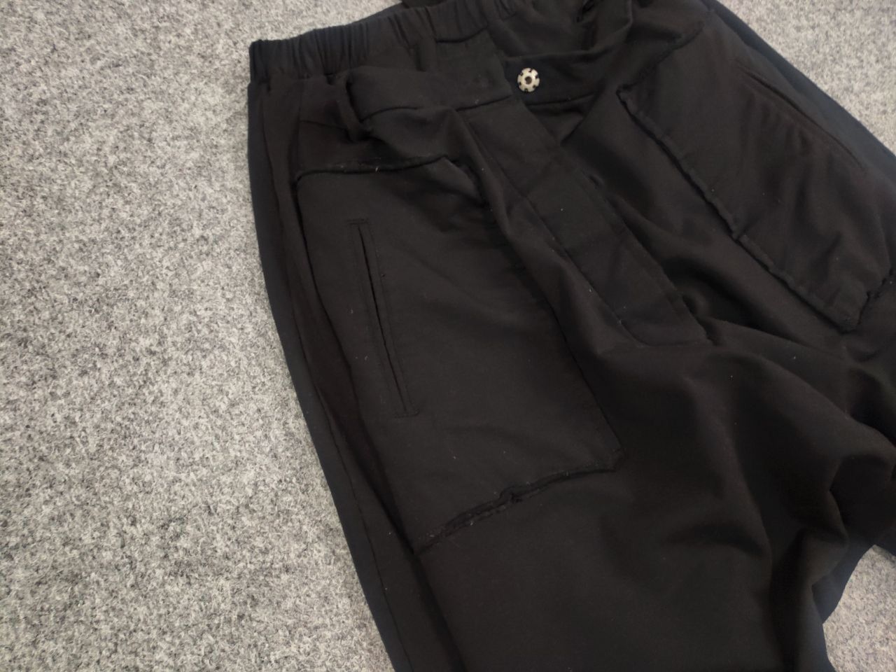 Designer Barbara Speer Design Avant Garde Harem Black double Pants Size 32" / US 10 / IT 46 - 10 Thumbnail