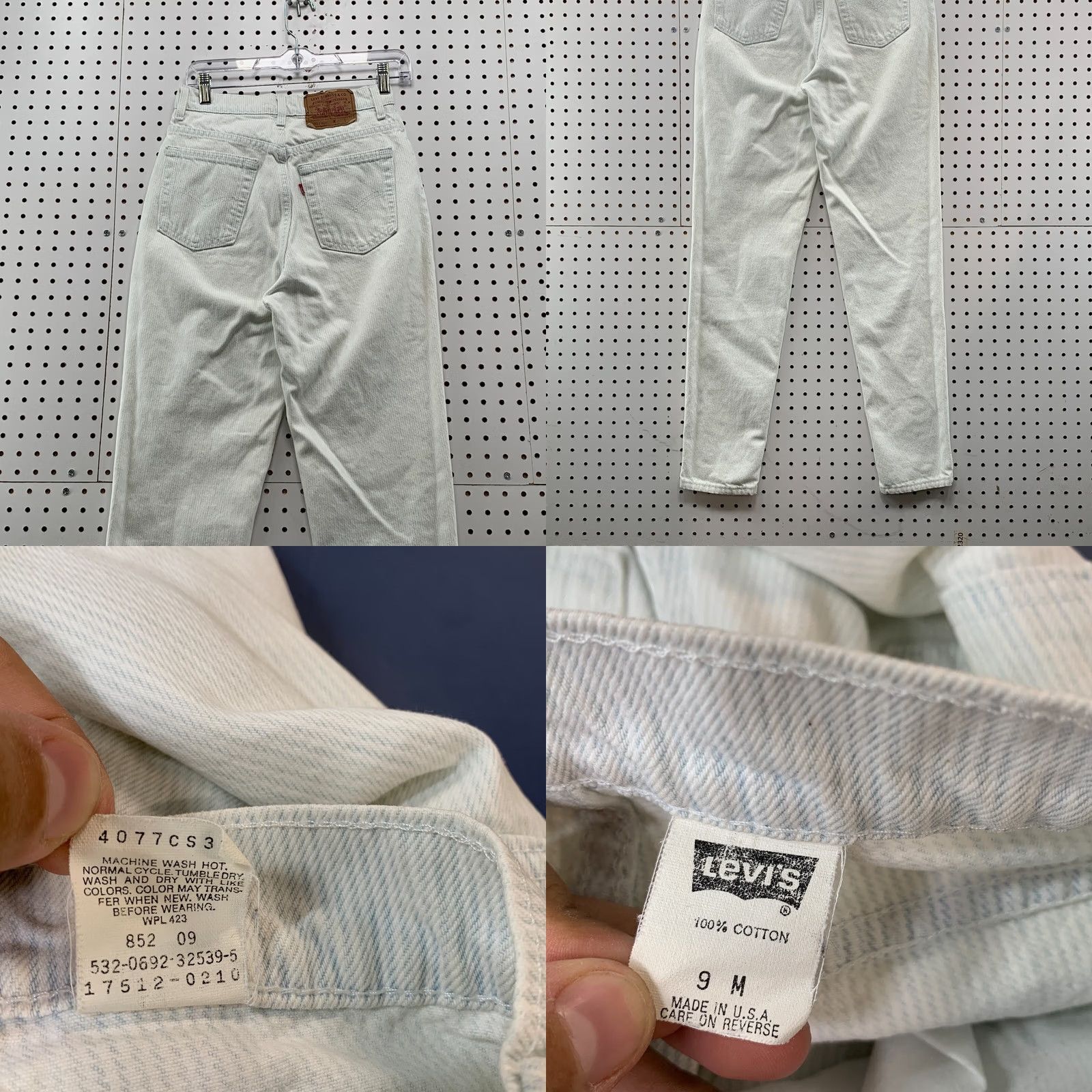 Levi's VINTAGE Levi's Jeans 532 Denim White Striped Tapered Womens 27x32 90s USA Size 30" / US 8 / IT 44 - 8 Thumbnail