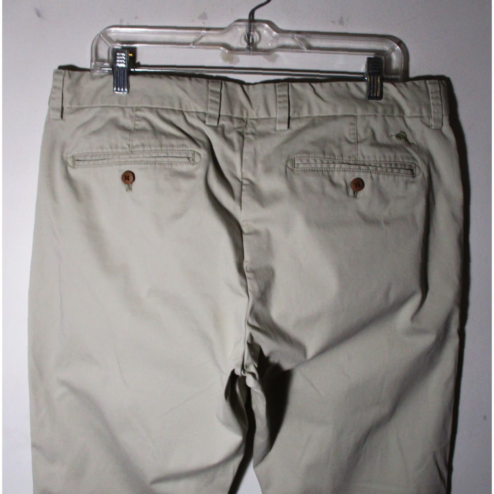 Tommy Bahama TOMMY BAHAMA Beige Straight Chino Pants 35W 34L Mens Regular 35 10" Rise Cotton Blend 97% Cotton 3% Spandex Front Flat 5-Pocket Size US 35 - 4 Thumbnail