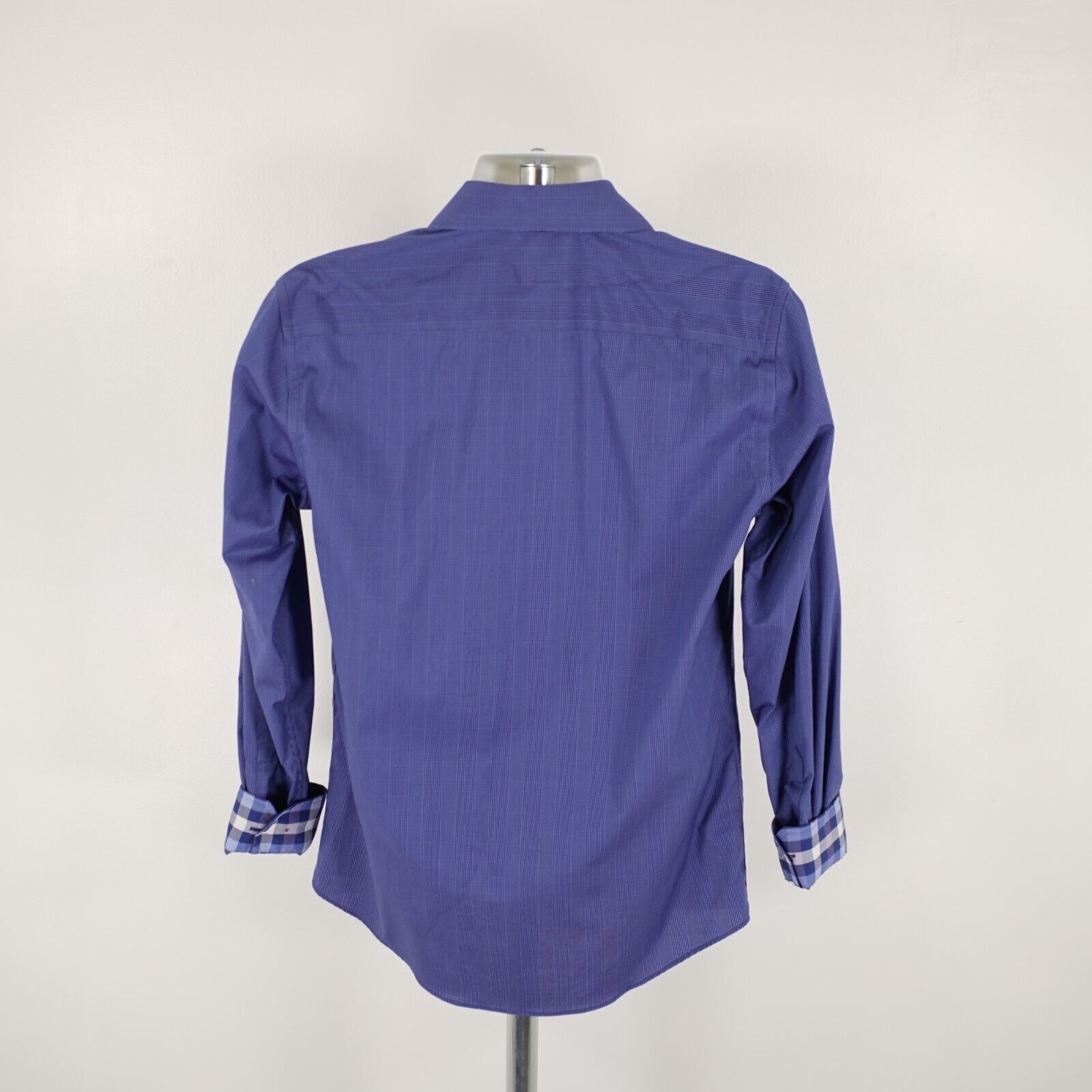 Egara Egara Blue Non Iron Slim Fit Medium Flip Cuff Collared Dress Size US M / EU 48-50 / 2 - 6 Thumbnail