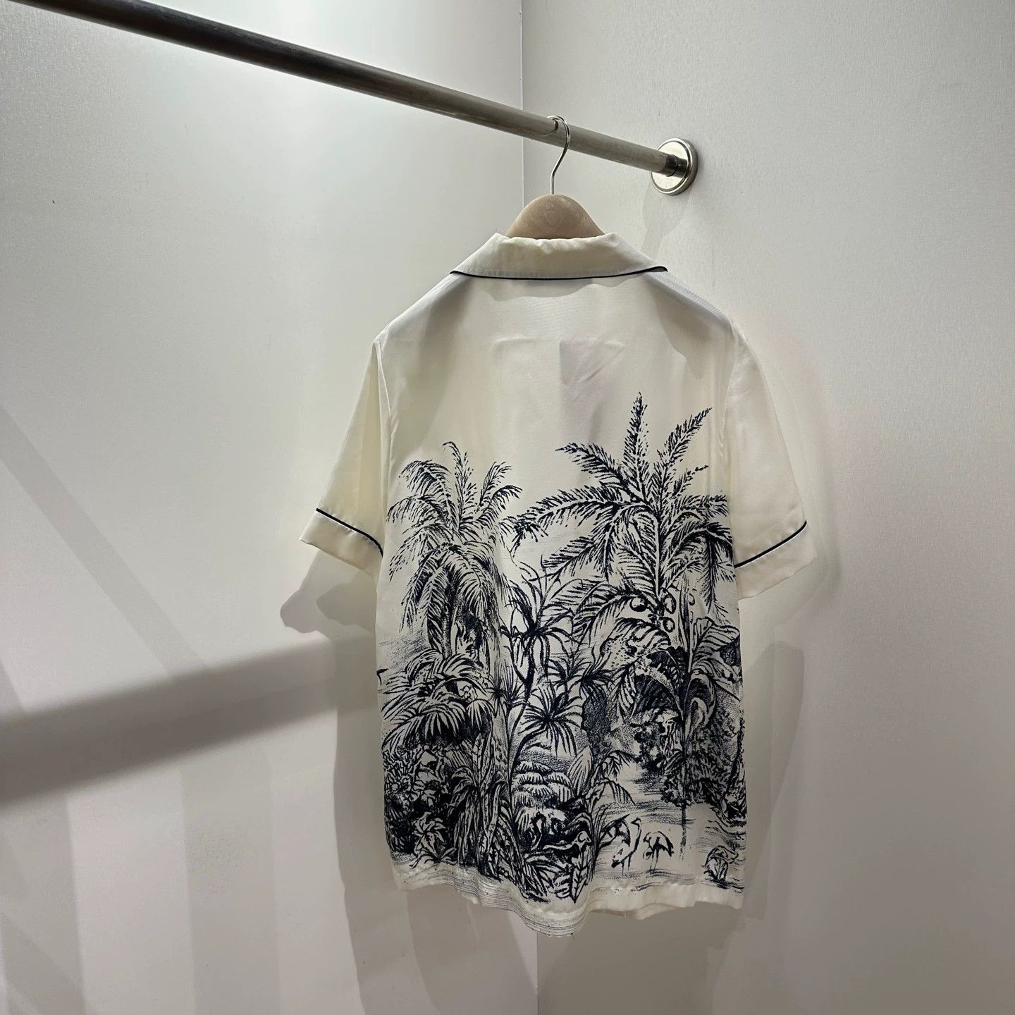 Christian Dior Monsieur Dior may602 Palm Tree Silk Short Sleeve Shirt 40 Size M / US 6-8 / IT 42-44 - 2 Thumbnail
