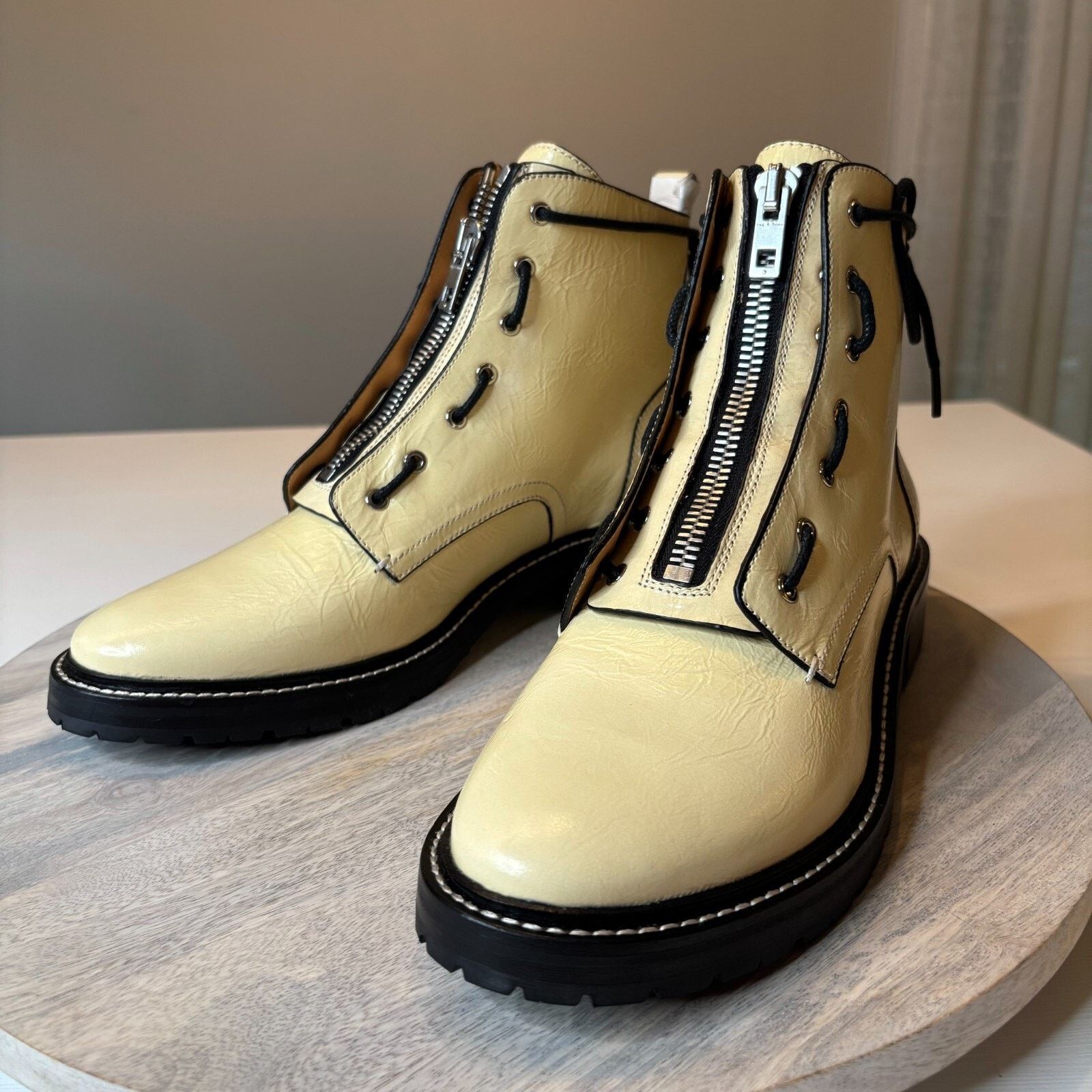 Rag & Bone Rag & Bone Cannon Leather Combat Boots Antique White Size 10 Size US 10 / IT 40 - 2 Thumbnail