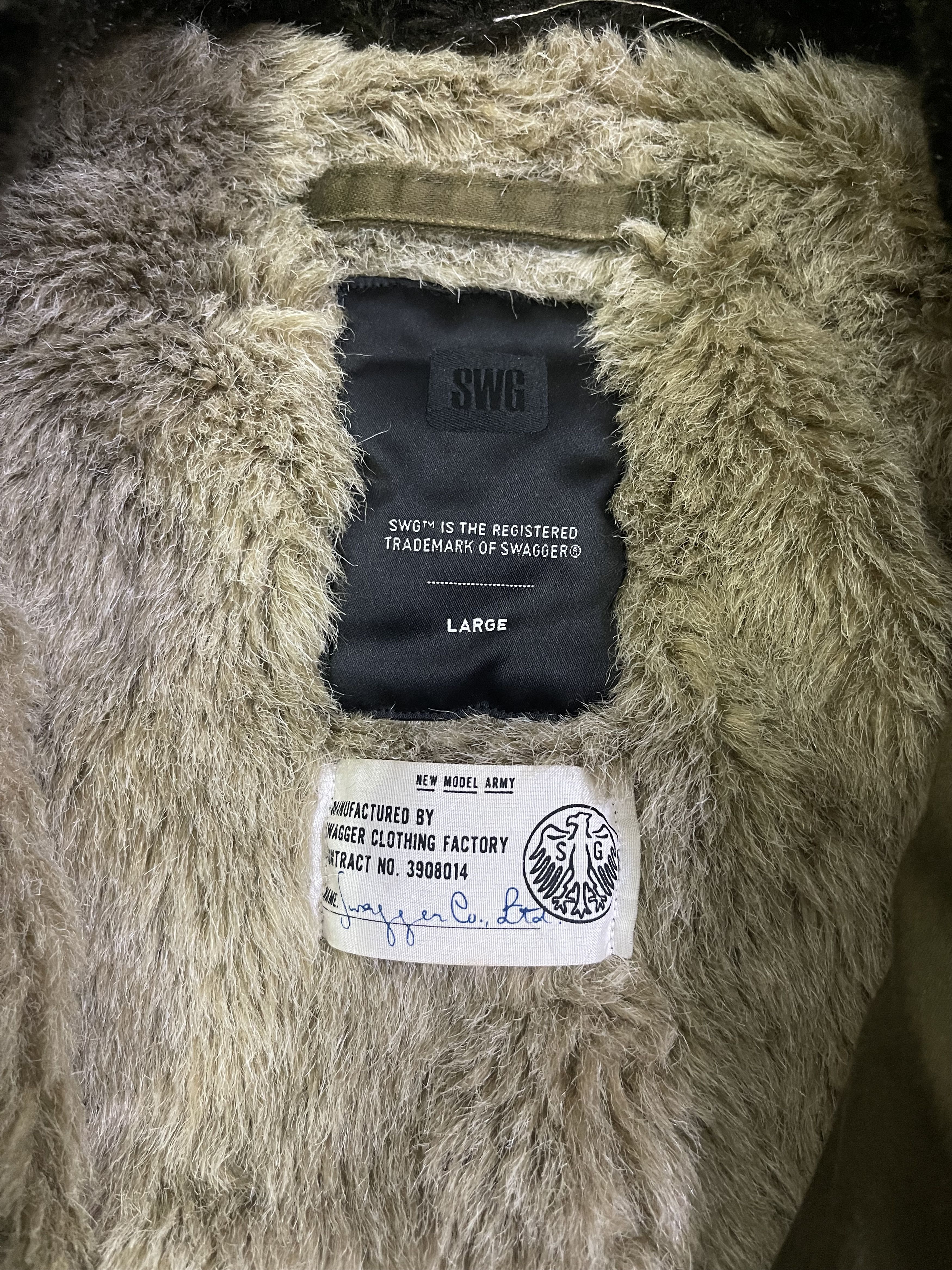 Swagger Swagger B-15 Bomber Sherpa Shearling Olive Flight Jacket Size US L / EU 52-54 / 3 - 6 Thumbnail