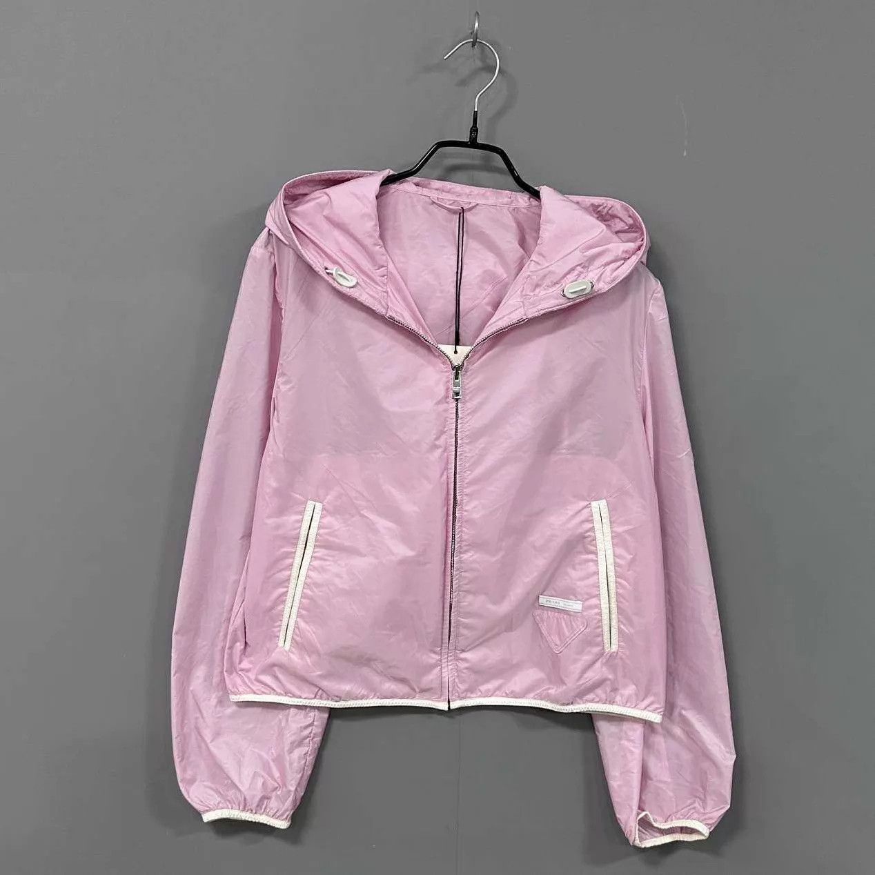 Prada PRADA Pink Triangle Logo Nylon Zip Jacket 38 99New Size XS / US 0-2 / IT 36-38 - 1 Thumbnail