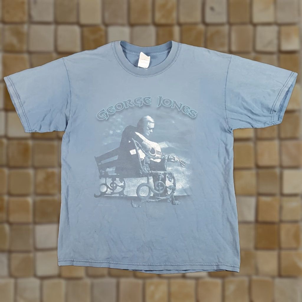 Gildan VINTAGE George Jones Honky-Tonk Country T-Shirt Men's Size L Blue 90s Music Tour Western Size US L / EU 52-54 / 3 - 1 Thumbnail